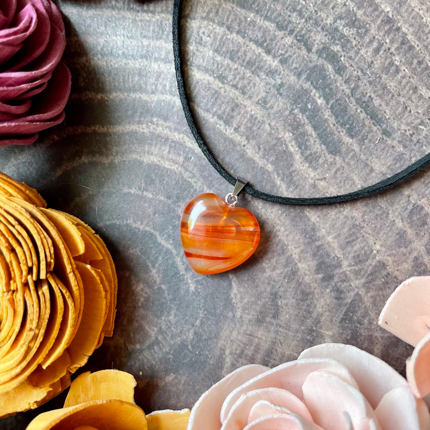 Small Carnelian Heart Necklace