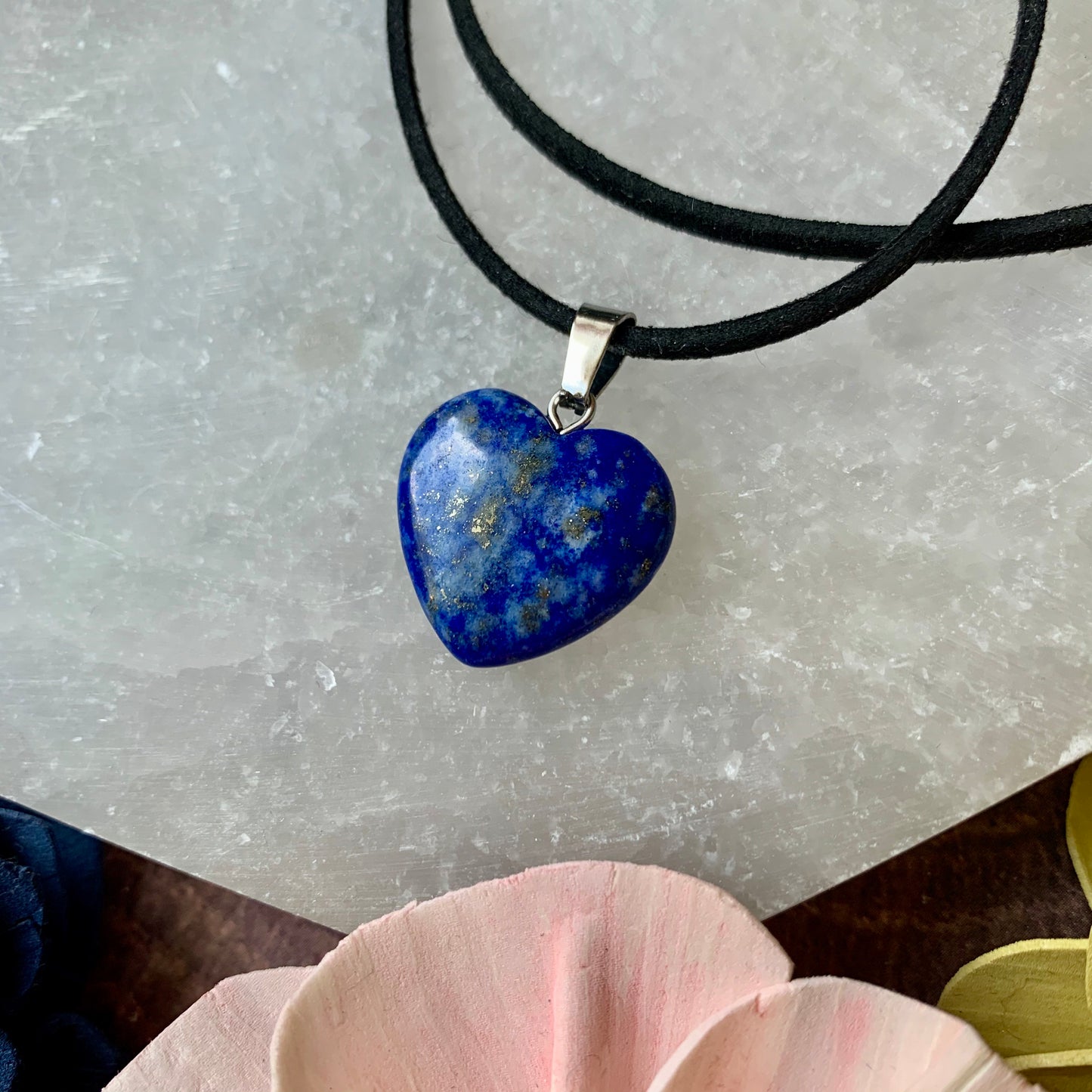 Small Lapis Lazuli Heart Pendant Necklace