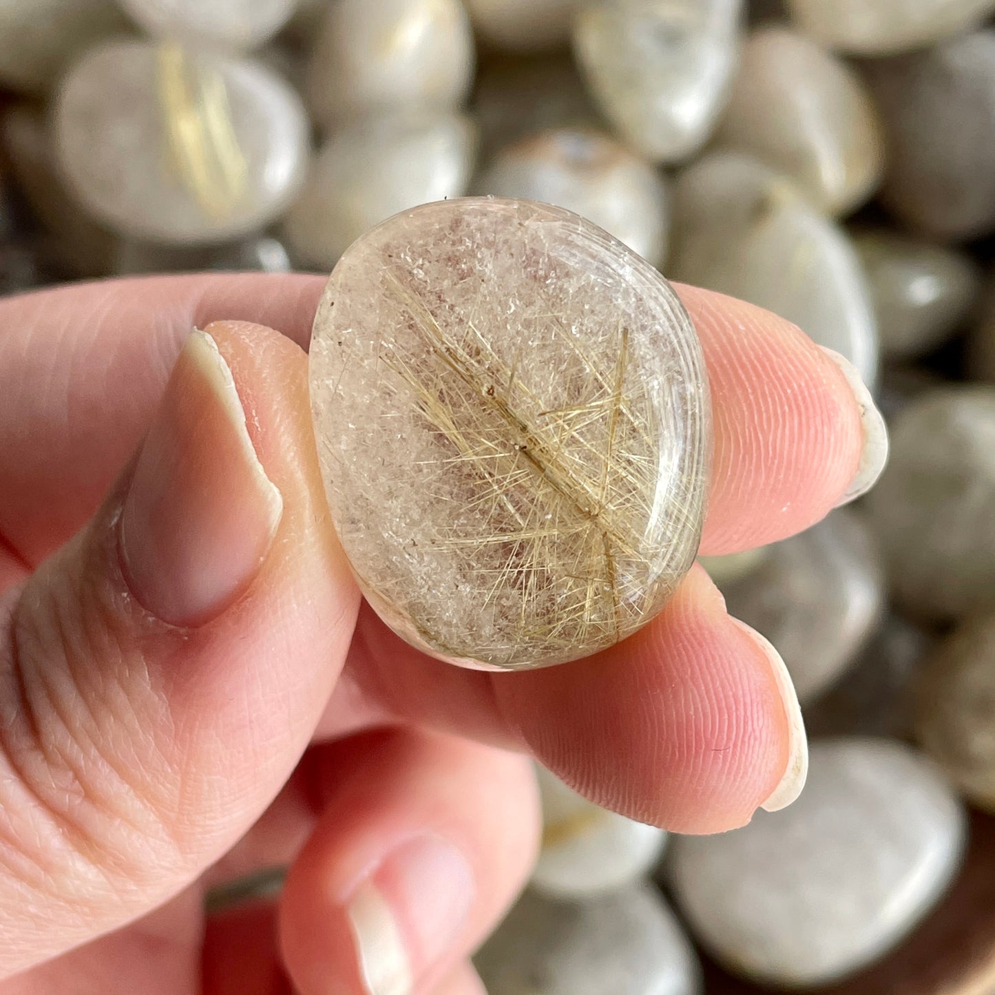 Golden Rutile Quartz Tumbled stone