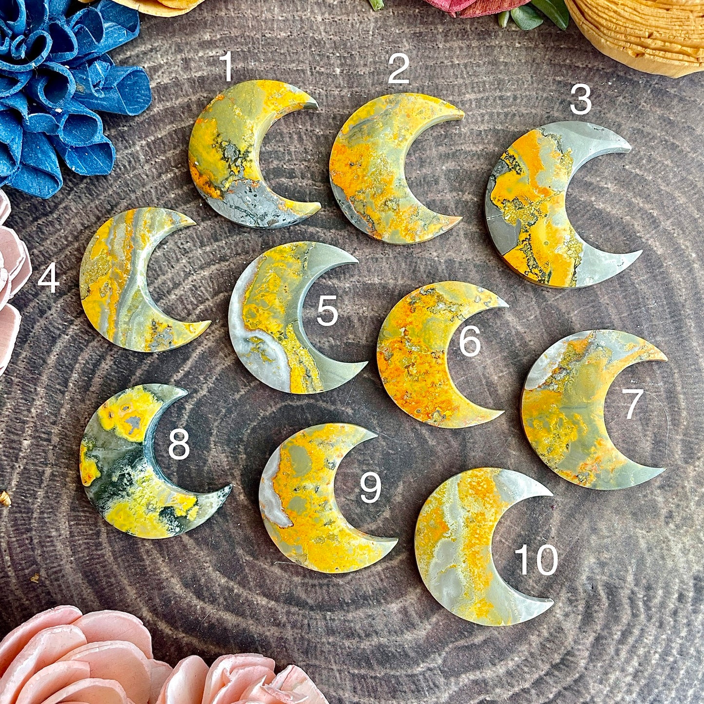 Bumblebee Jasper Moon Cabochon