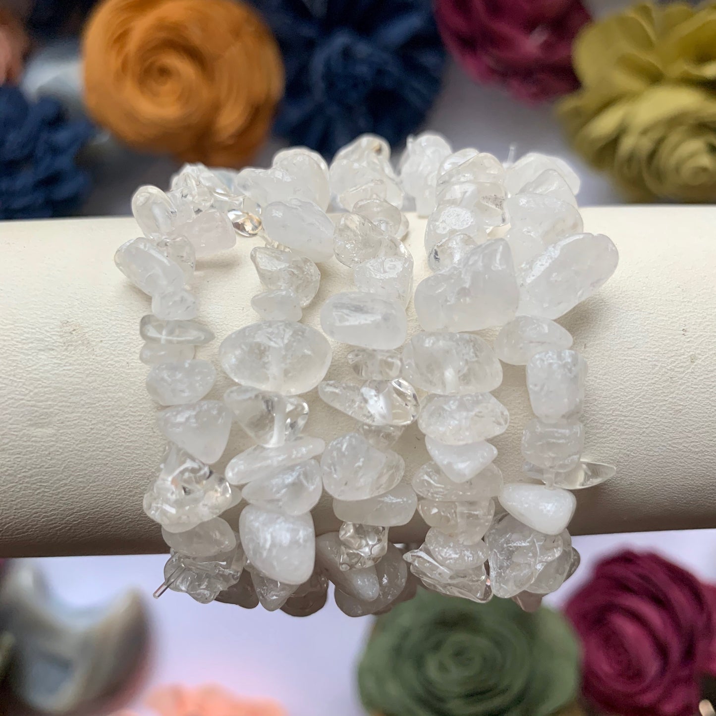 Clear Quartz Chip Bead Bracelet