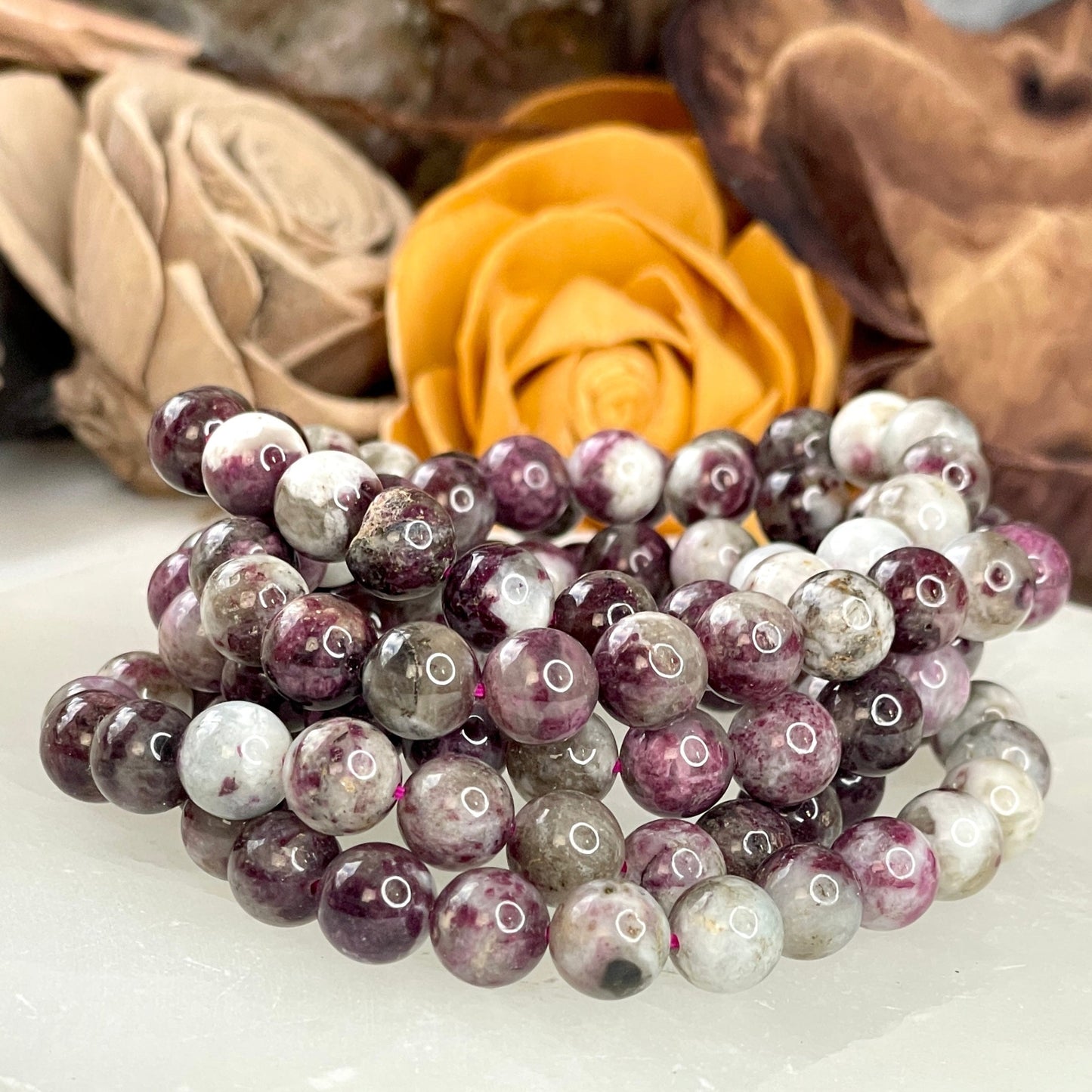 Pink Tourmaline 8mm Beaded bracelet