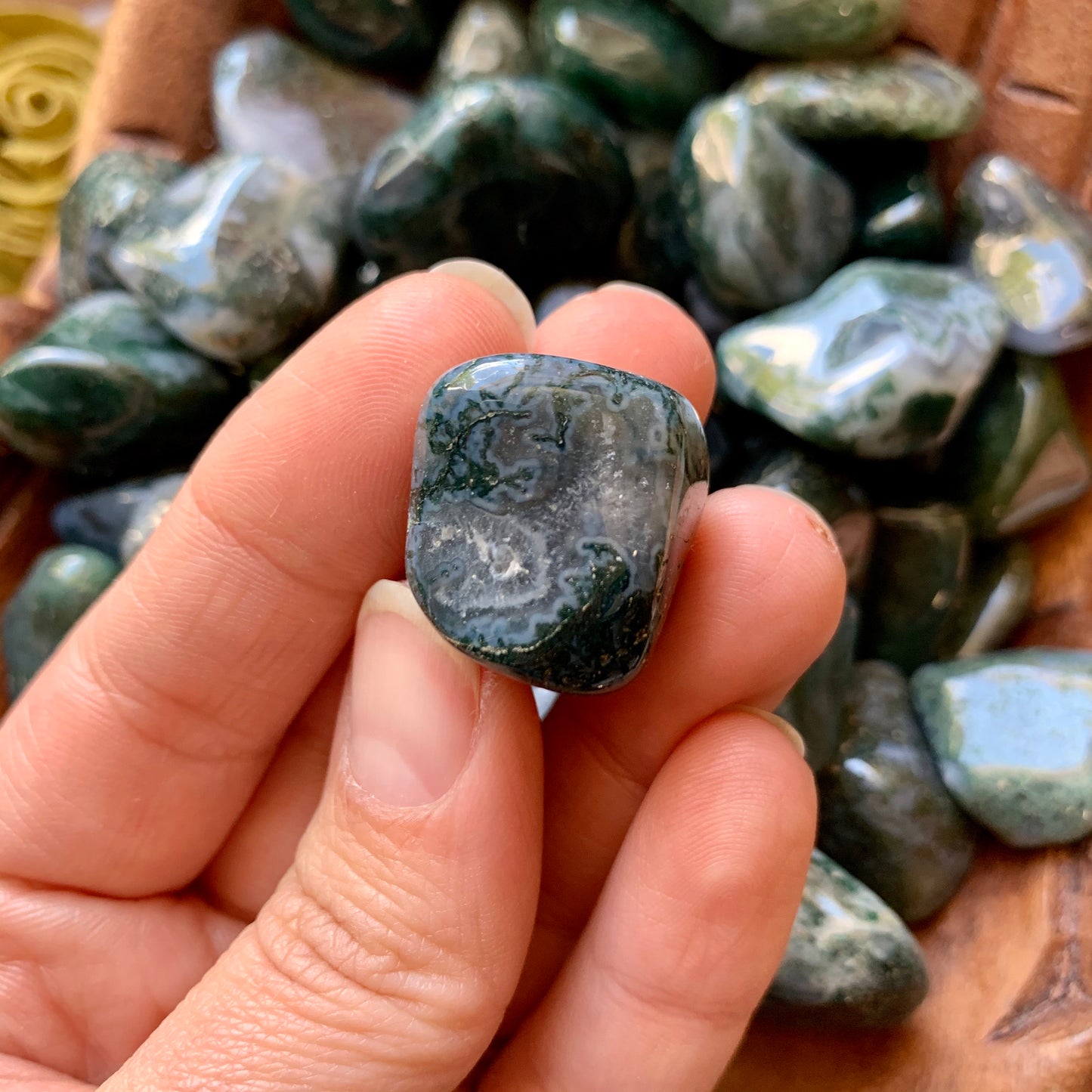 Moss Agate Tumbled Stone