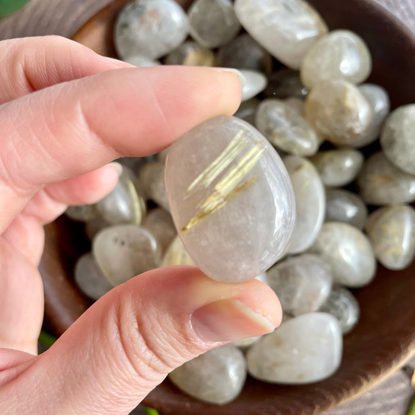 Golden Rutile Quartz Tumbled stone