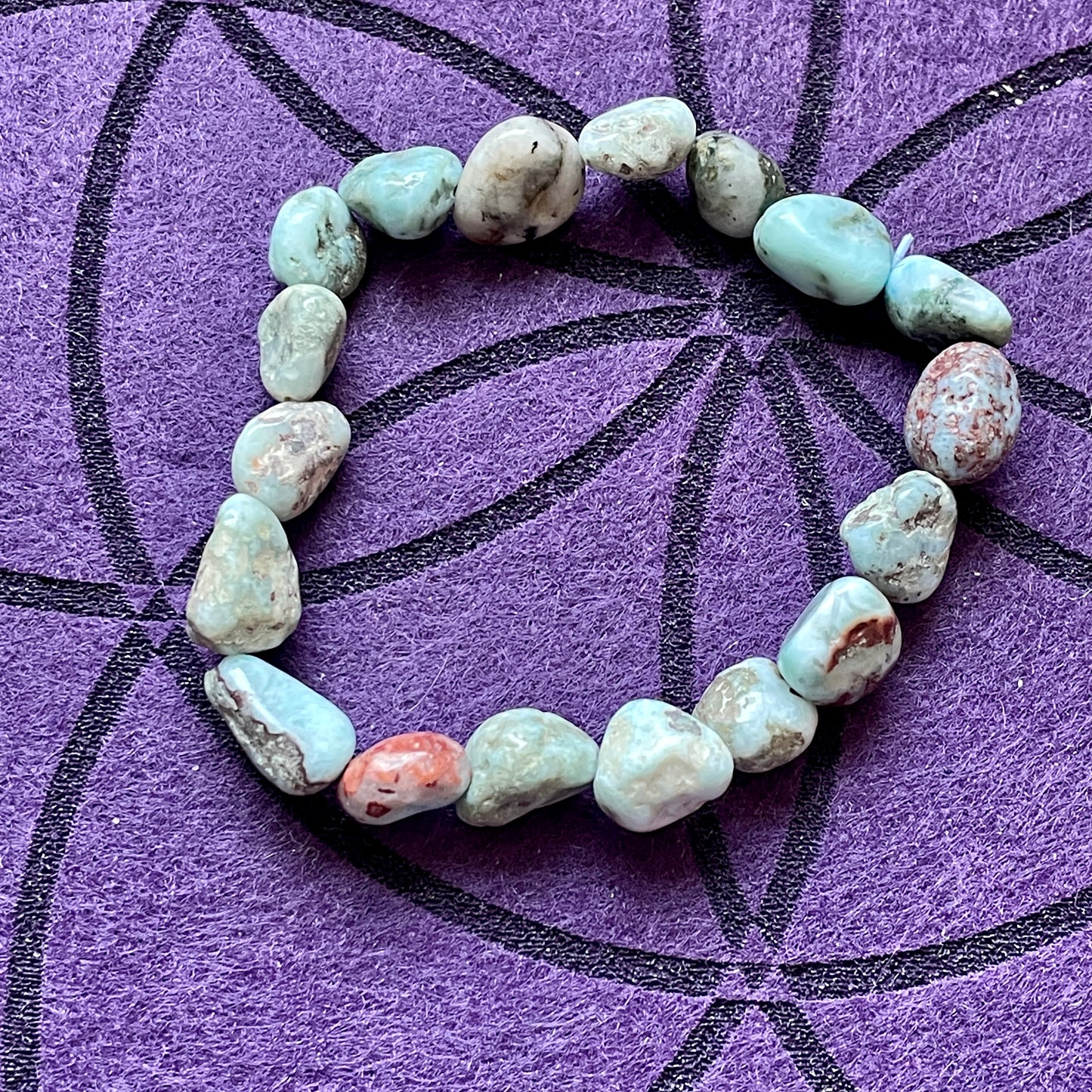 Larimar Tumbled Stone Beaded bracelet
