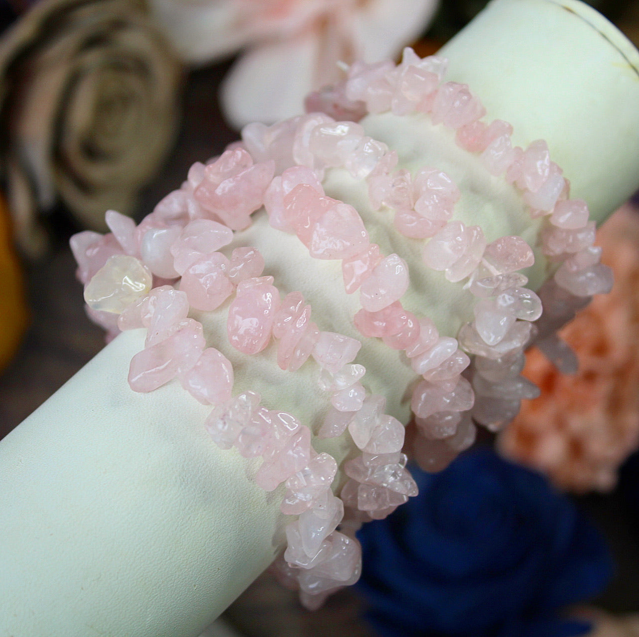 Rose Quartz Chip Bead Bracelet