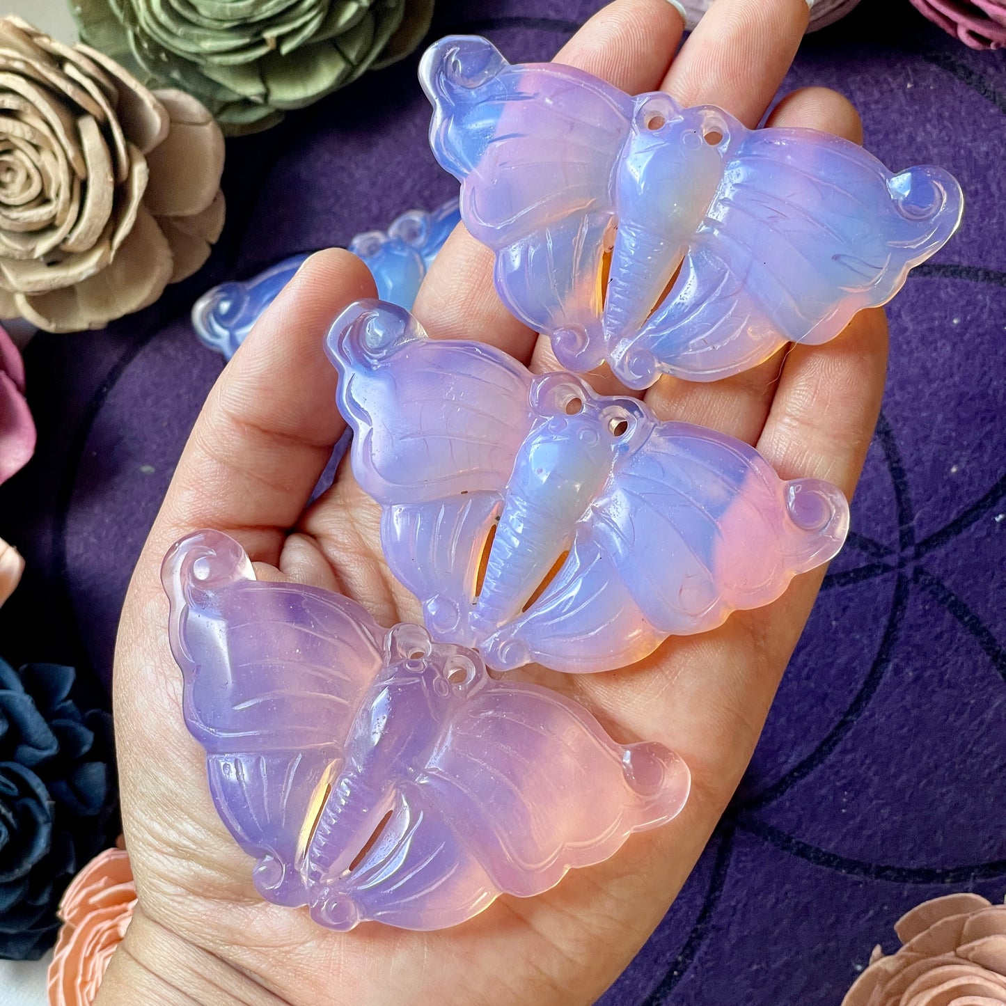 Opalite Moth Carving