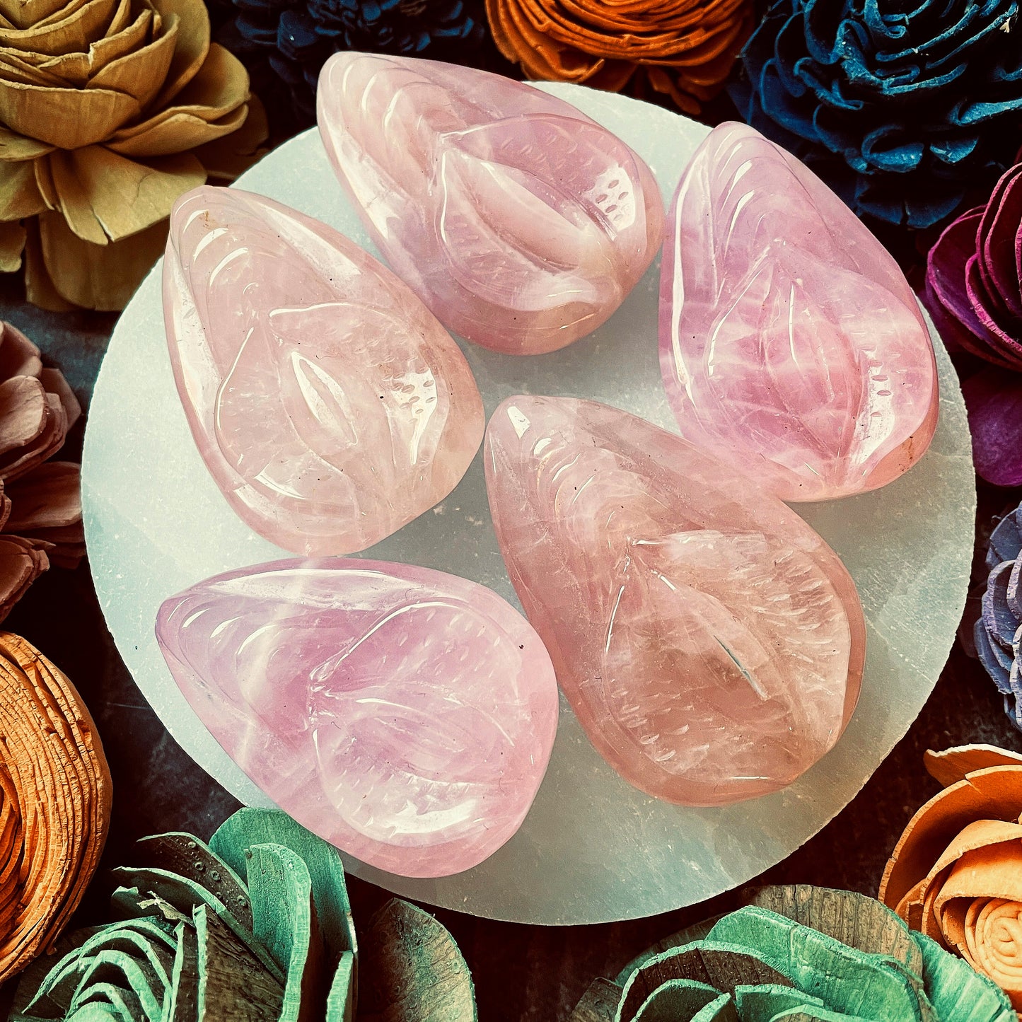 Rose Quartz Vulva/Yoni Carving