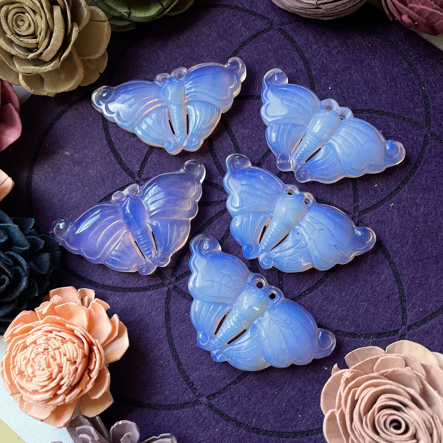 Opalite Moth Carving