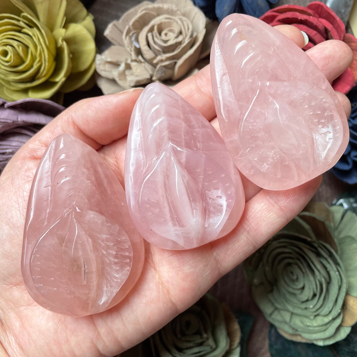 Rose Quartz Vulva/Yoni Carving