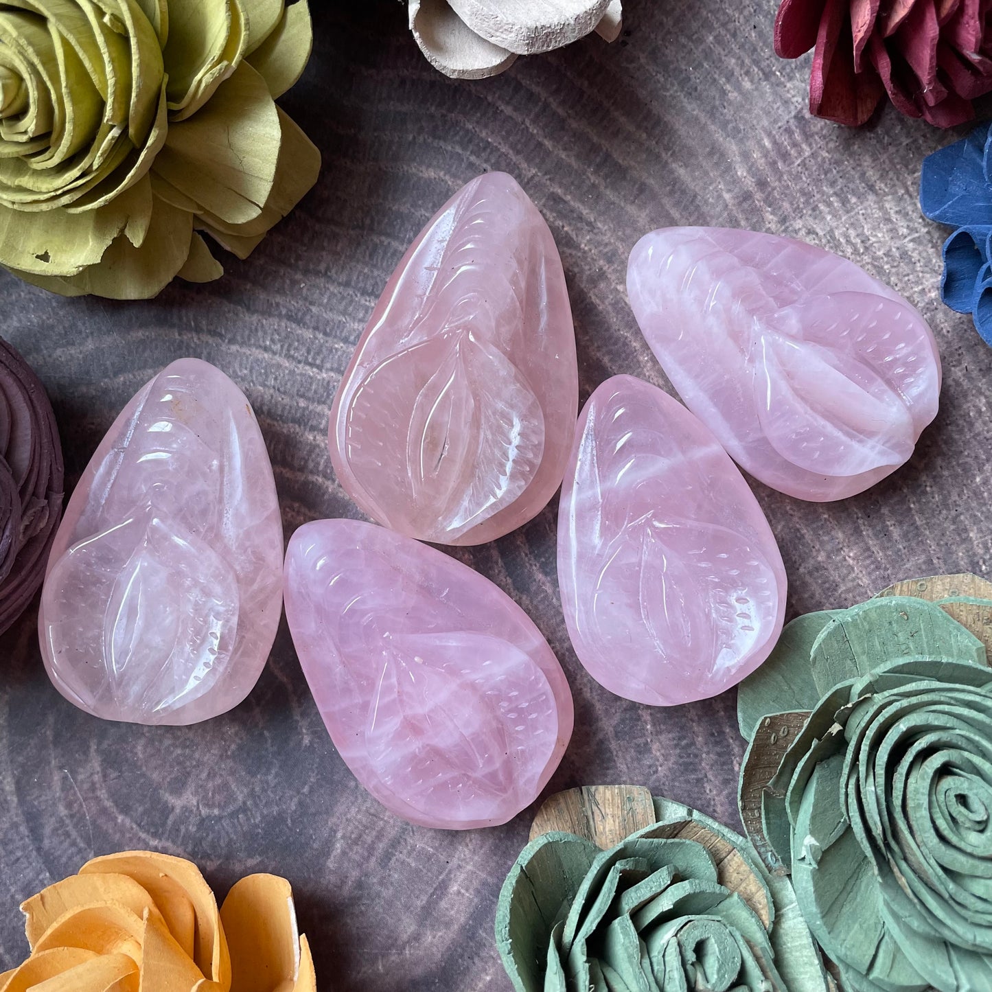 Rose Quartz Vulva/Yoni Carving