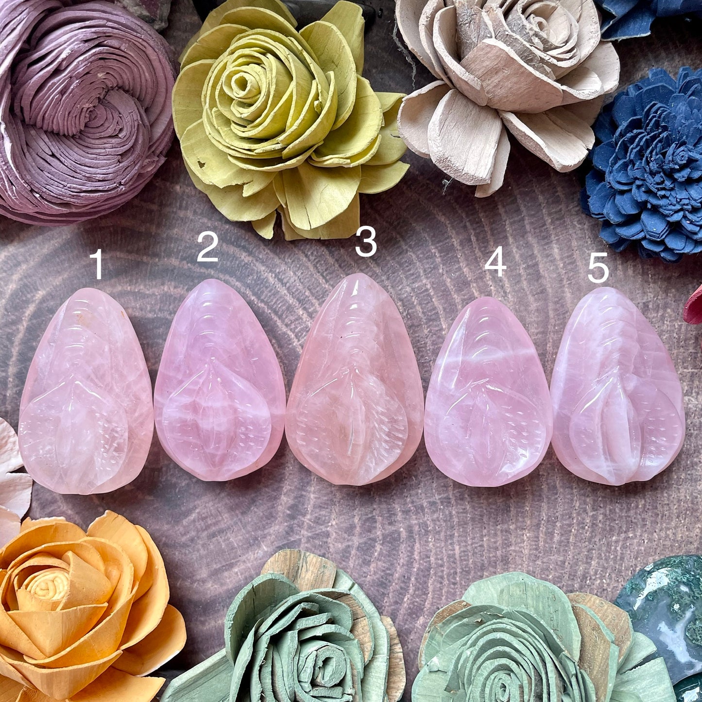 Rose Quartz Vulva/Yoni Carving