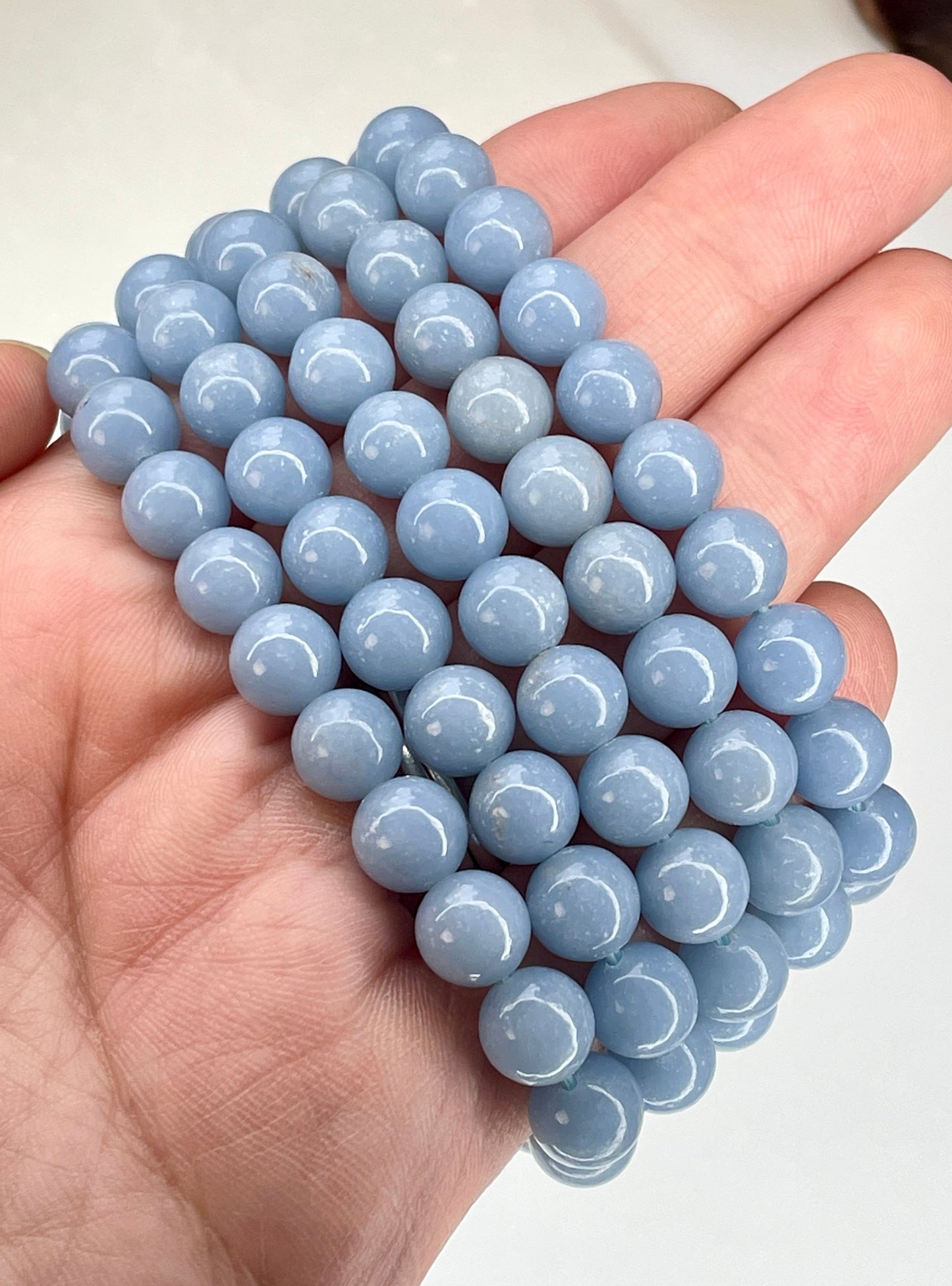 Angelite 8mm Beaded bracelet