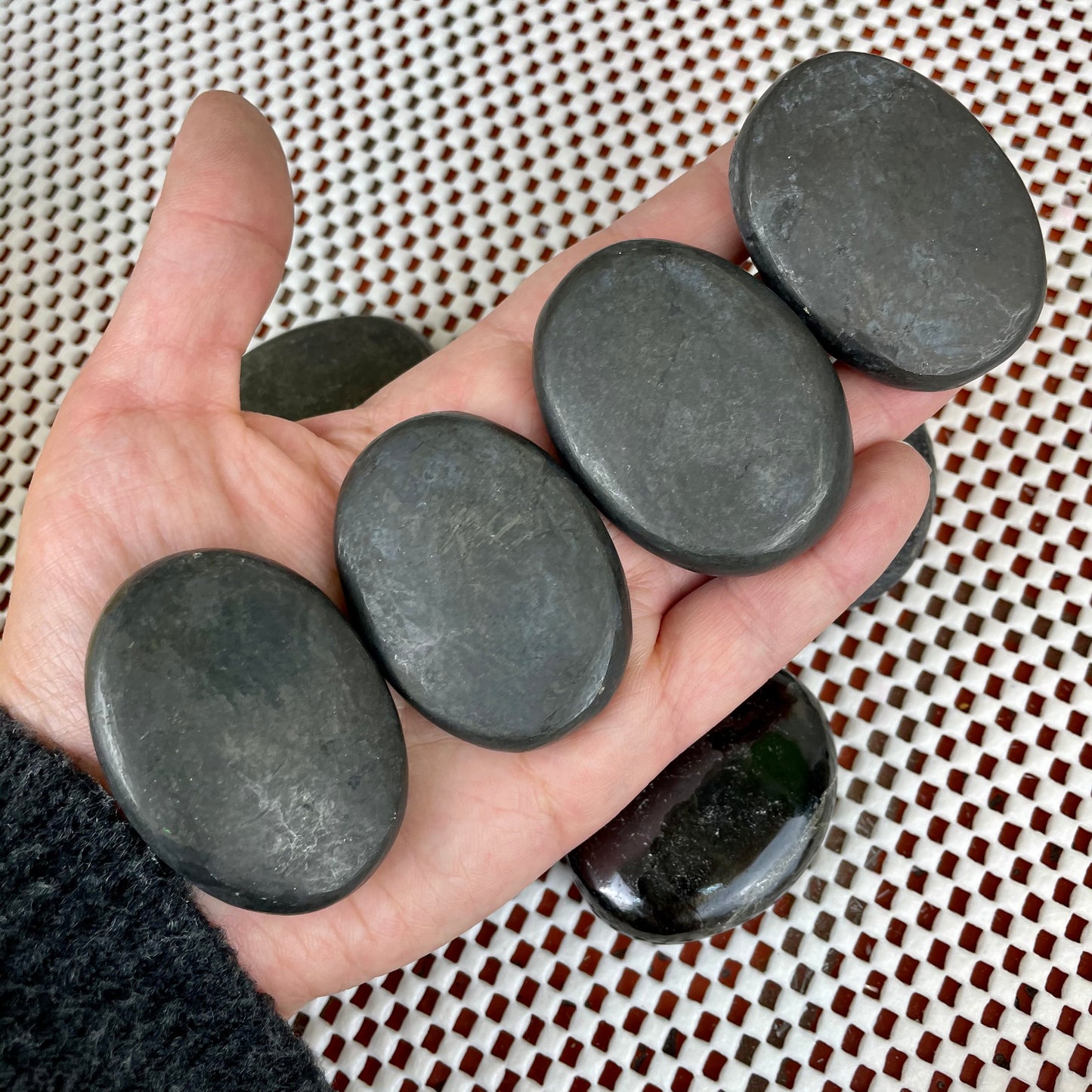 Hematite Palm Stone