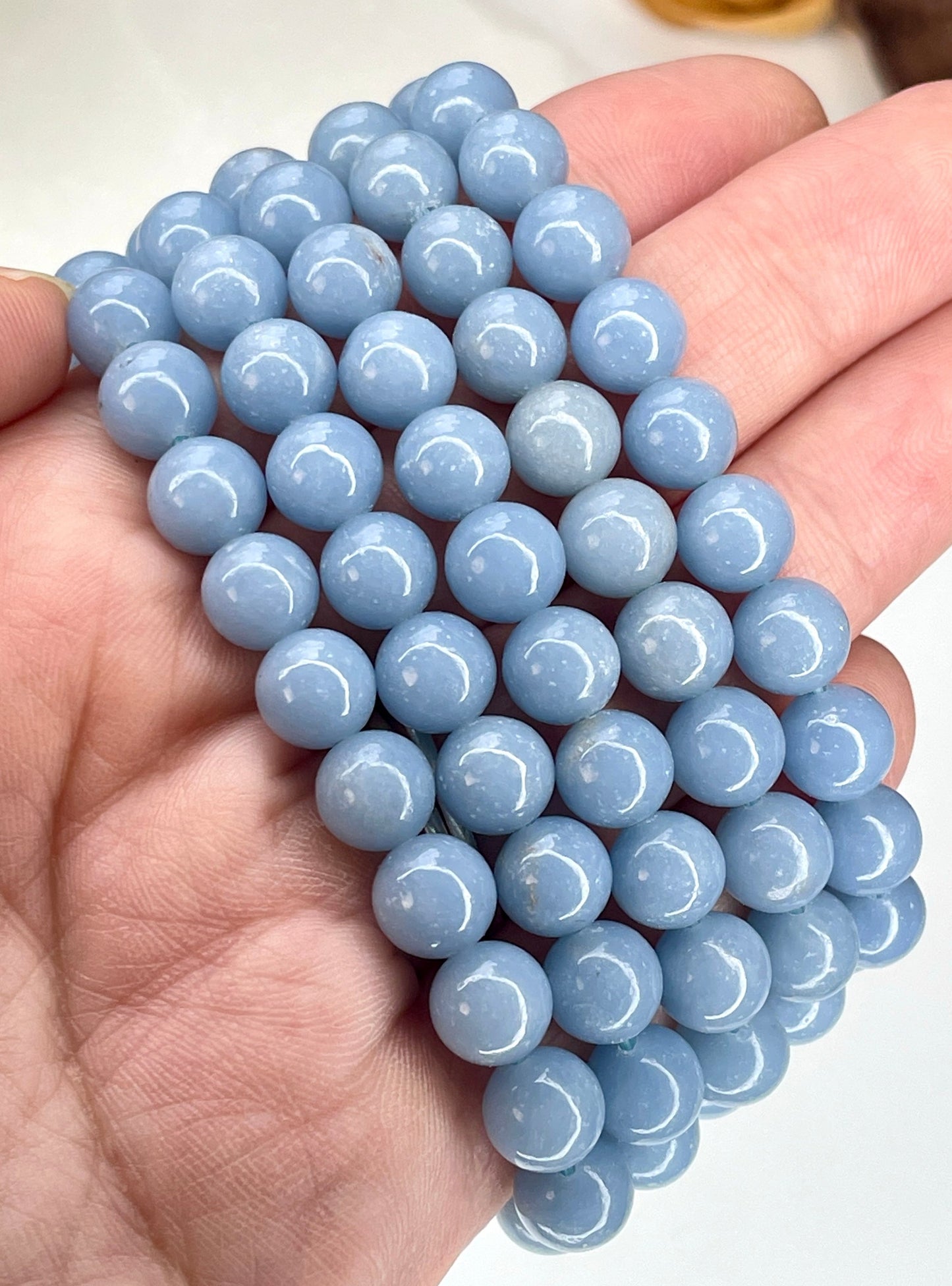Angelite 8mm Beaded bracelet