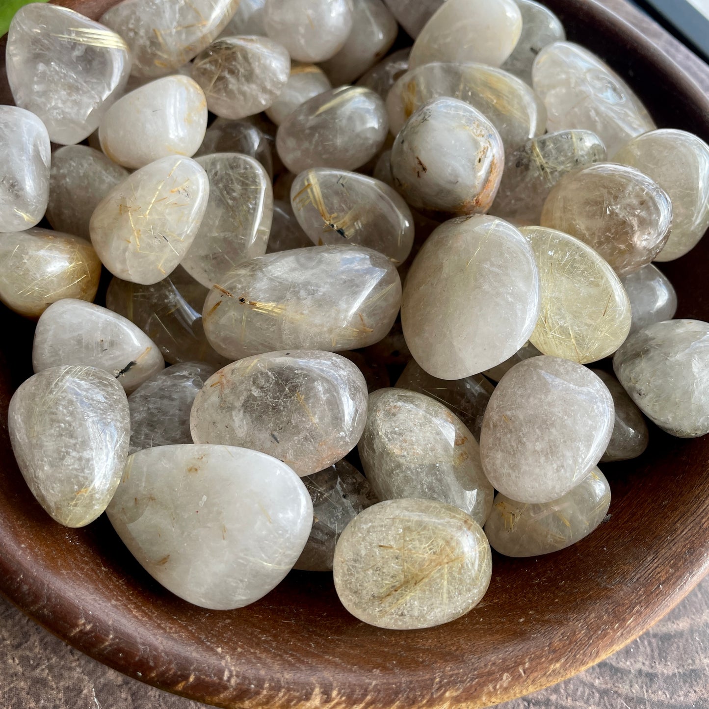 Golden Rutile Quartz Tumbled stone