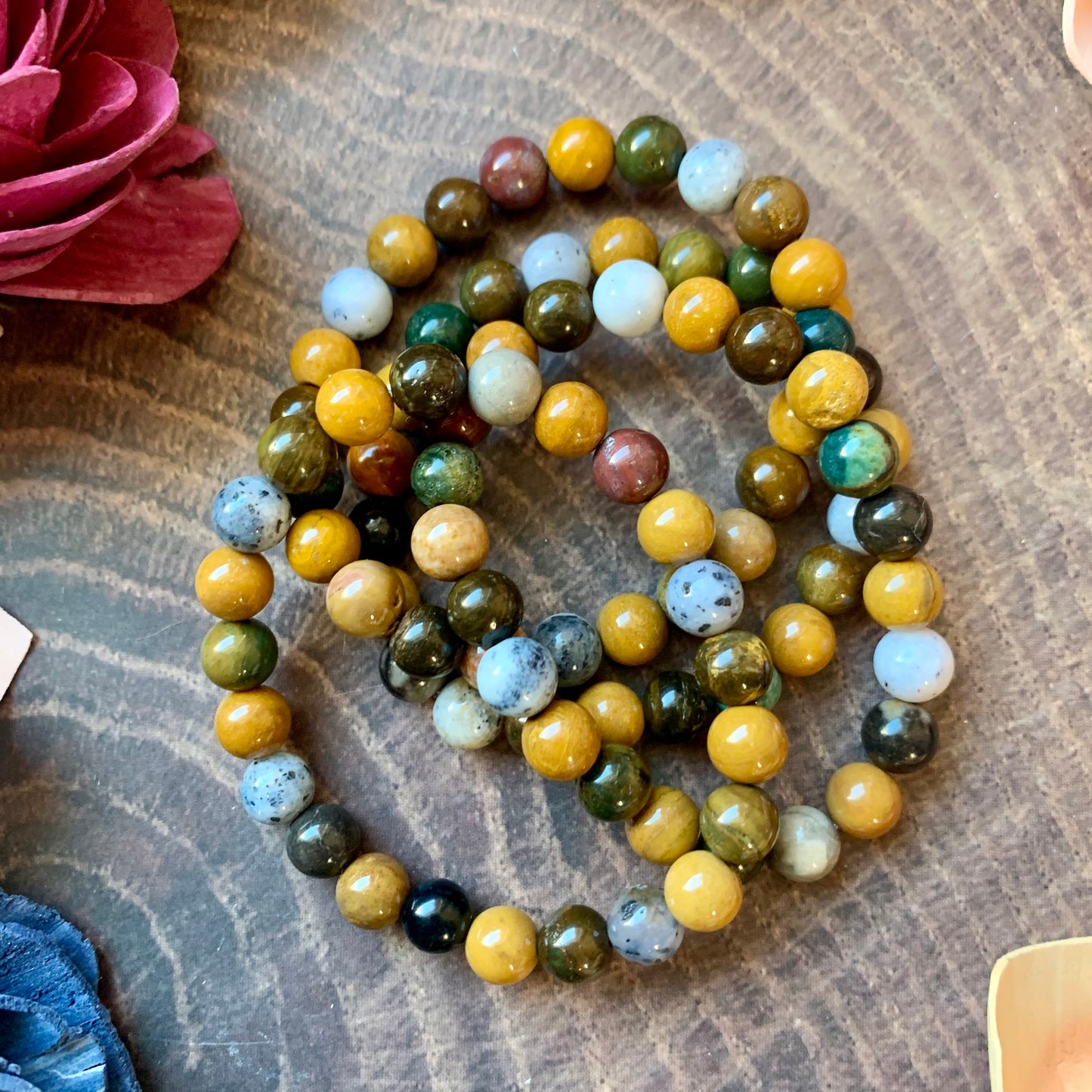 Ocean Jasper 8mm beaded bracelet