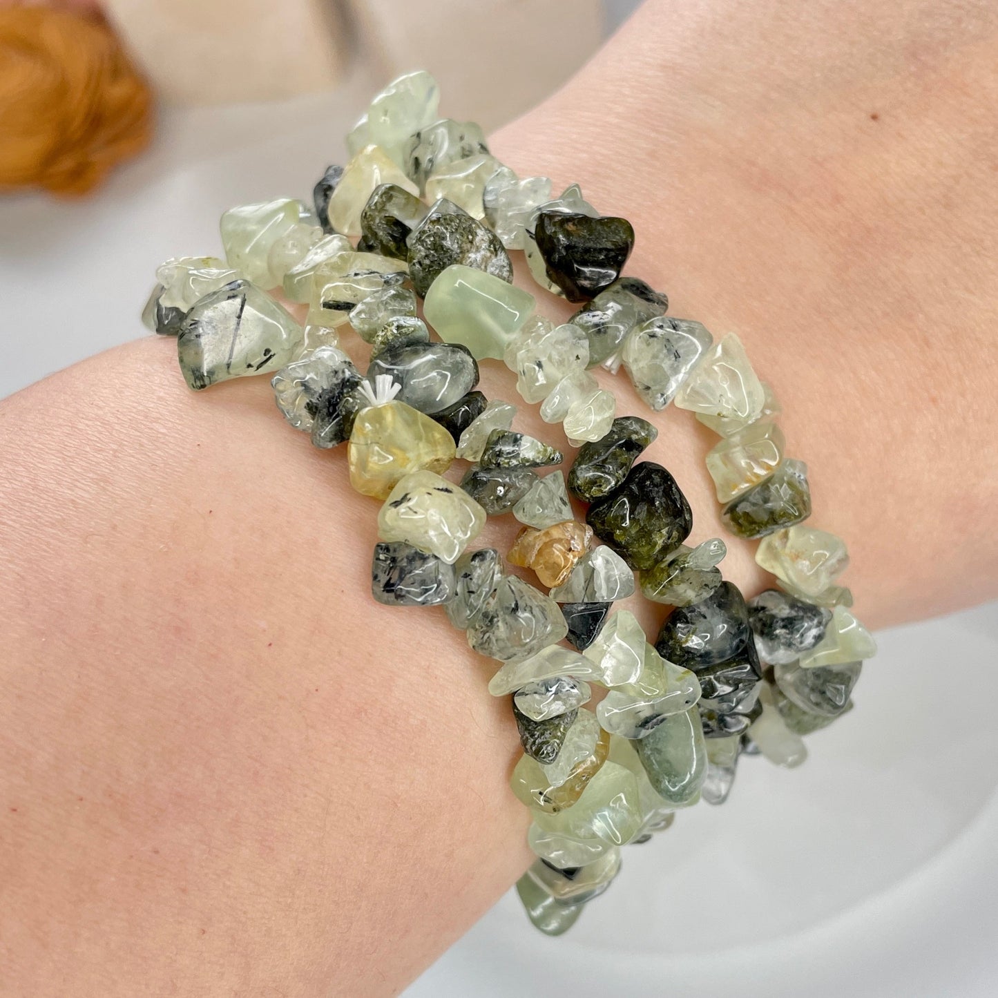 Prehnite Chip Bead Bracelet