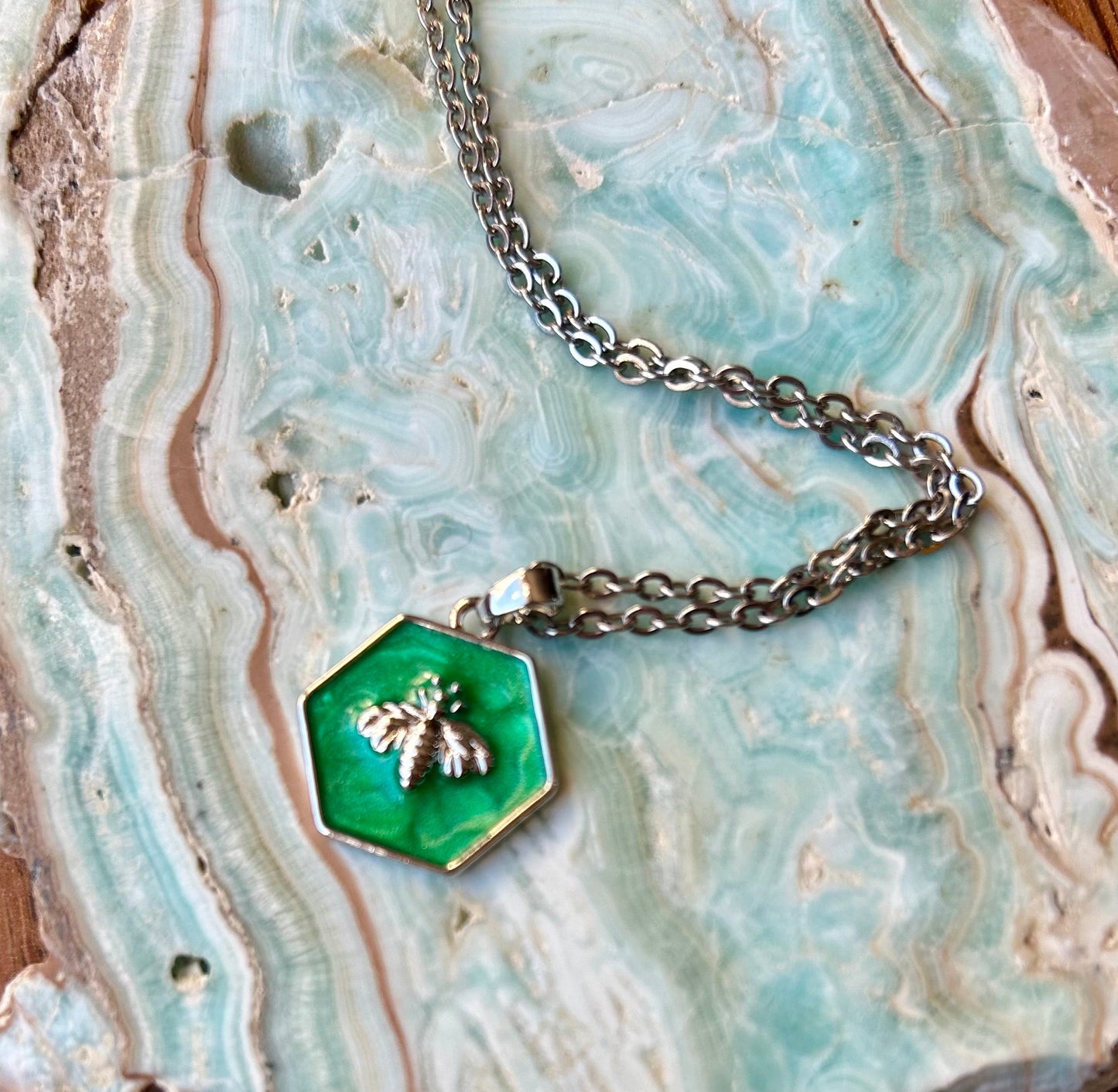 Silver Bee Charm Necklace