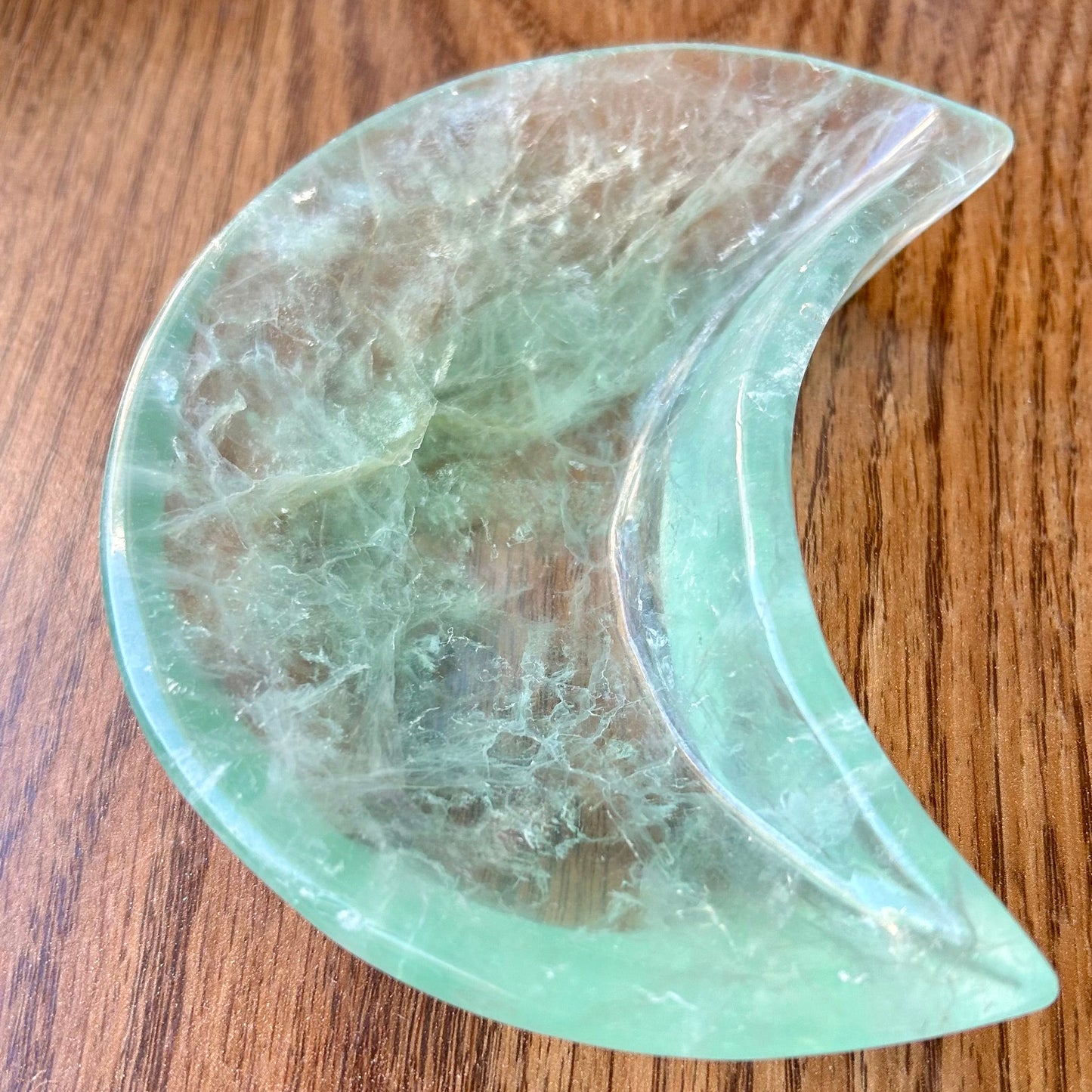 Green Fluorite Moon Dish
