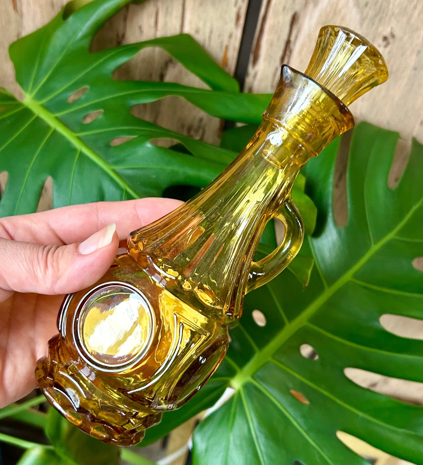 Vintage Amber Cruet with Stopper