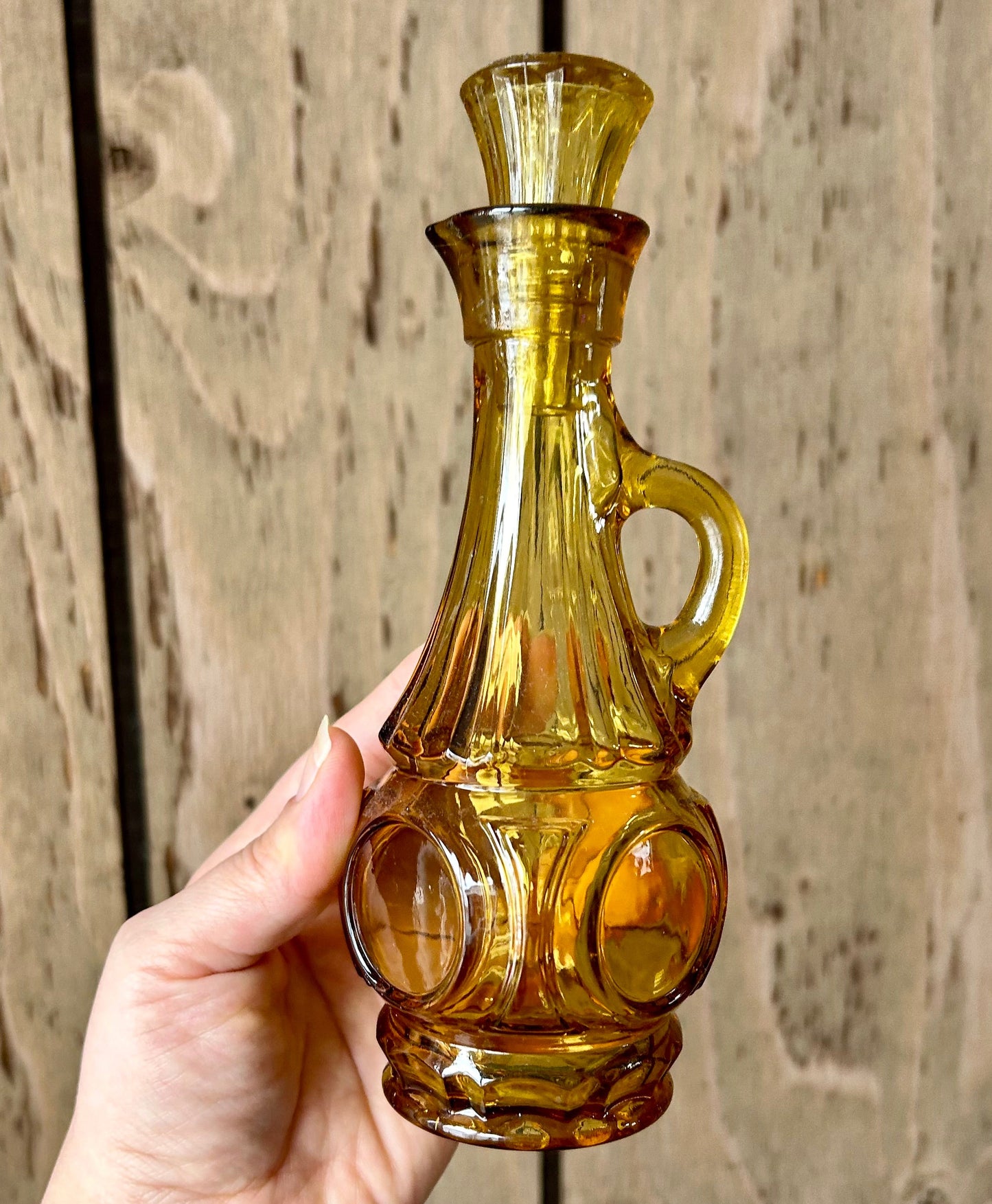 Vintage Amber Cruet with Stopper