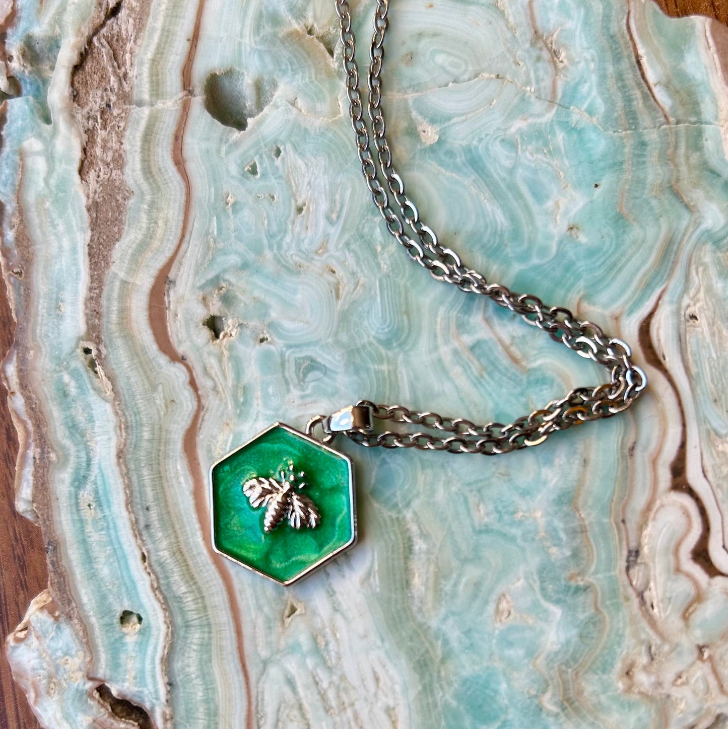 Silver Bee Charm Necklace