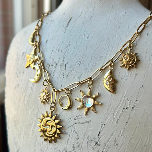 Celestial Gold Charm Necklace