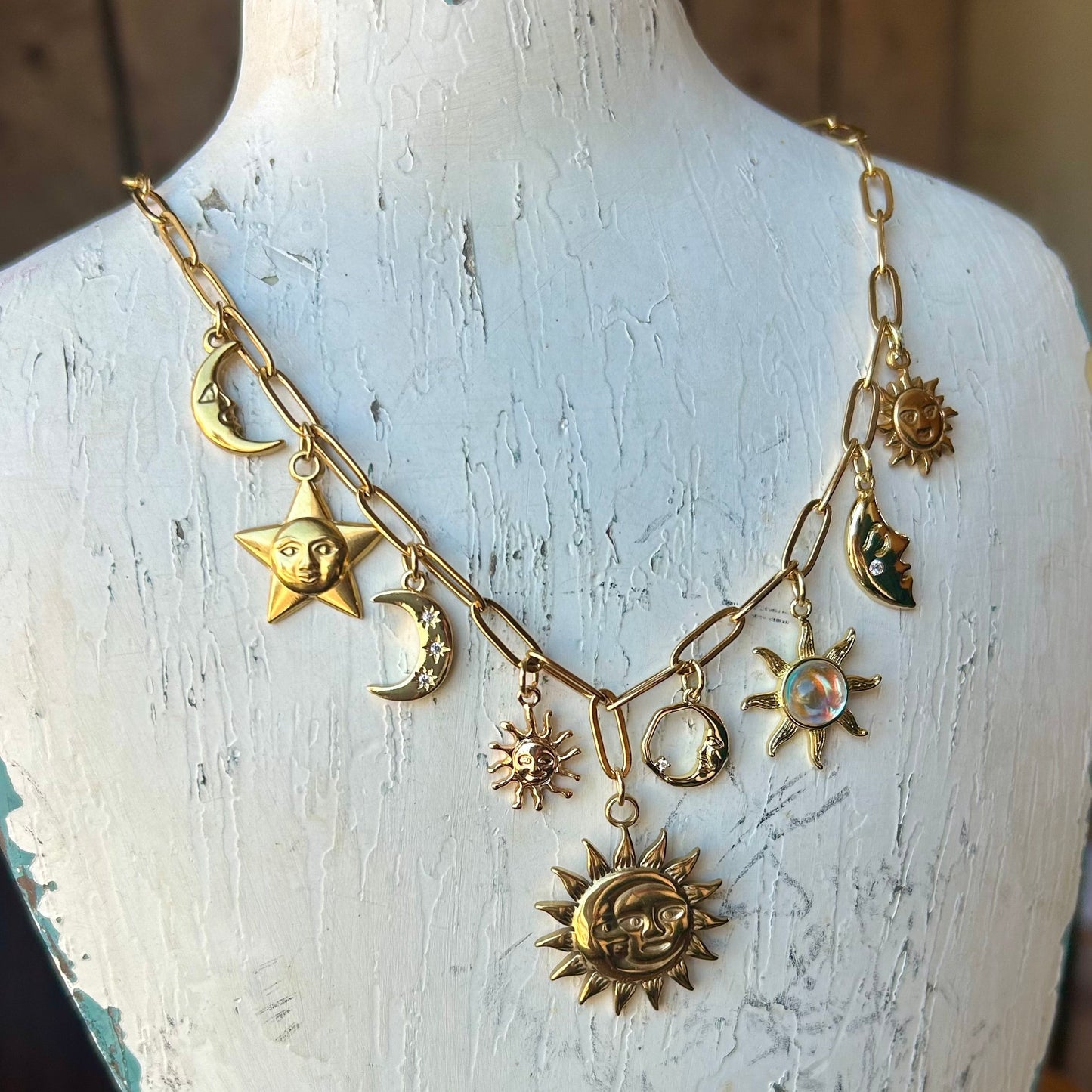 Celestial Gold Charm Necklace