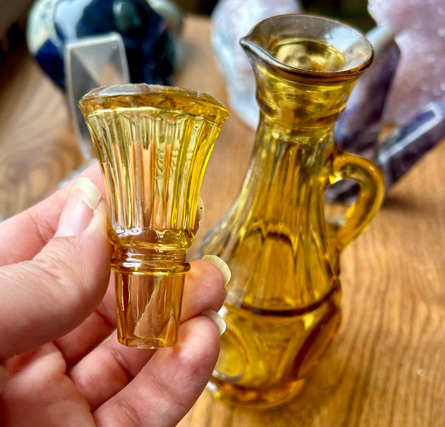 Vintage Amber Cruet with Stopper