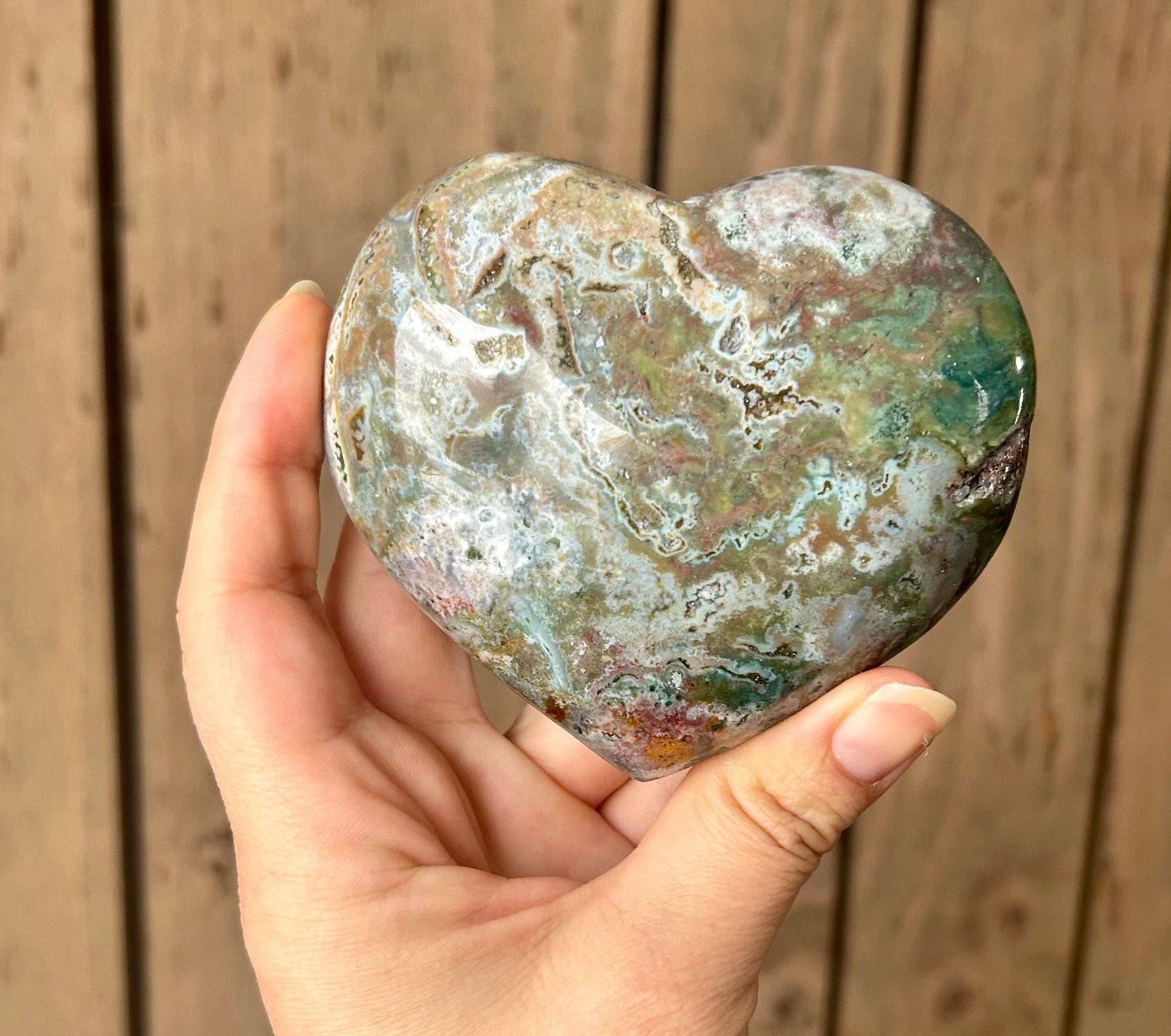Large Ocean Jasper Heart