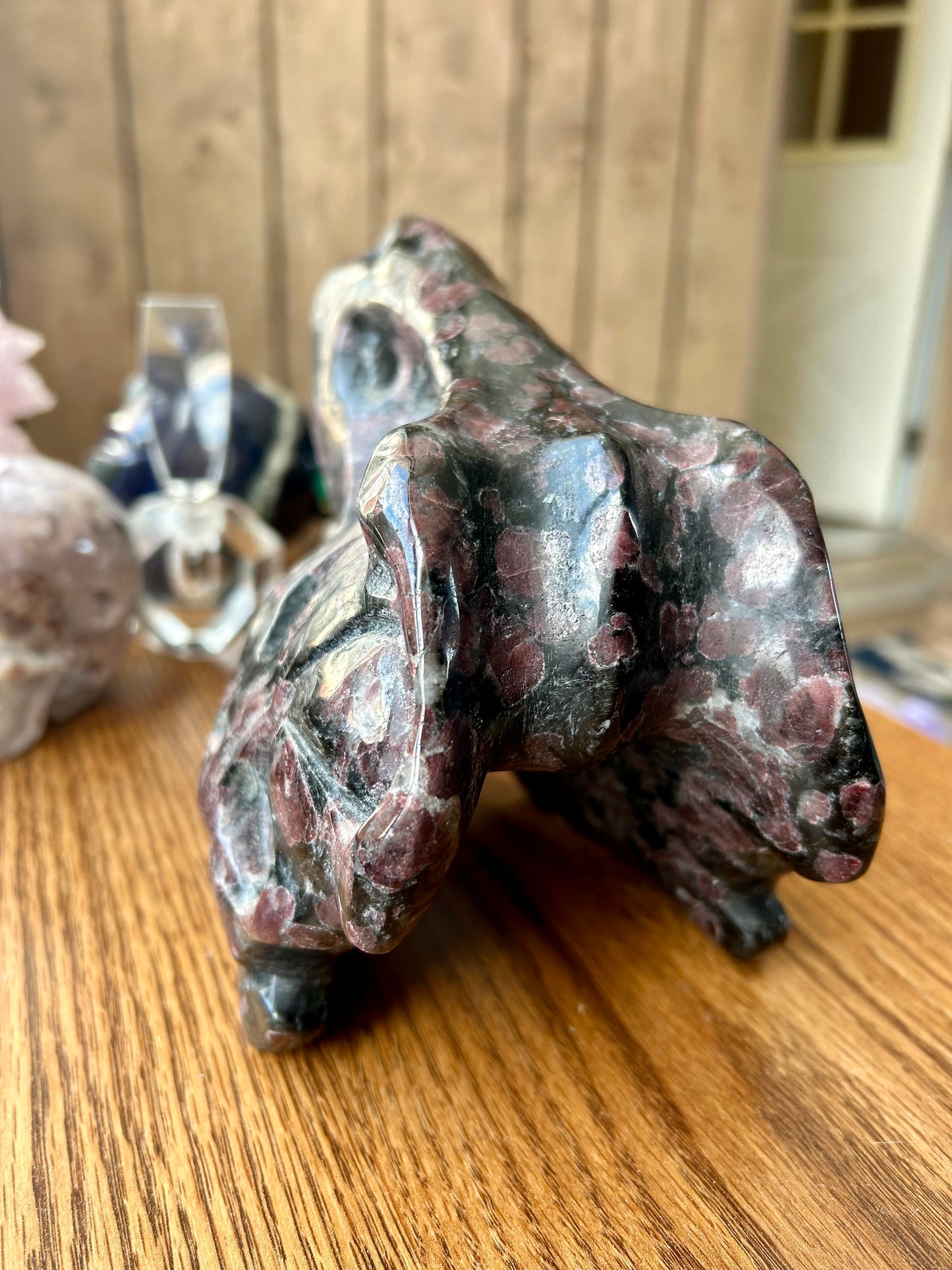 Firework Garnet Dinosaur Skull Carving 5+ lb