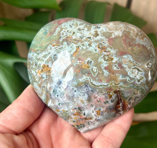 Large Ocean Jasper Heart