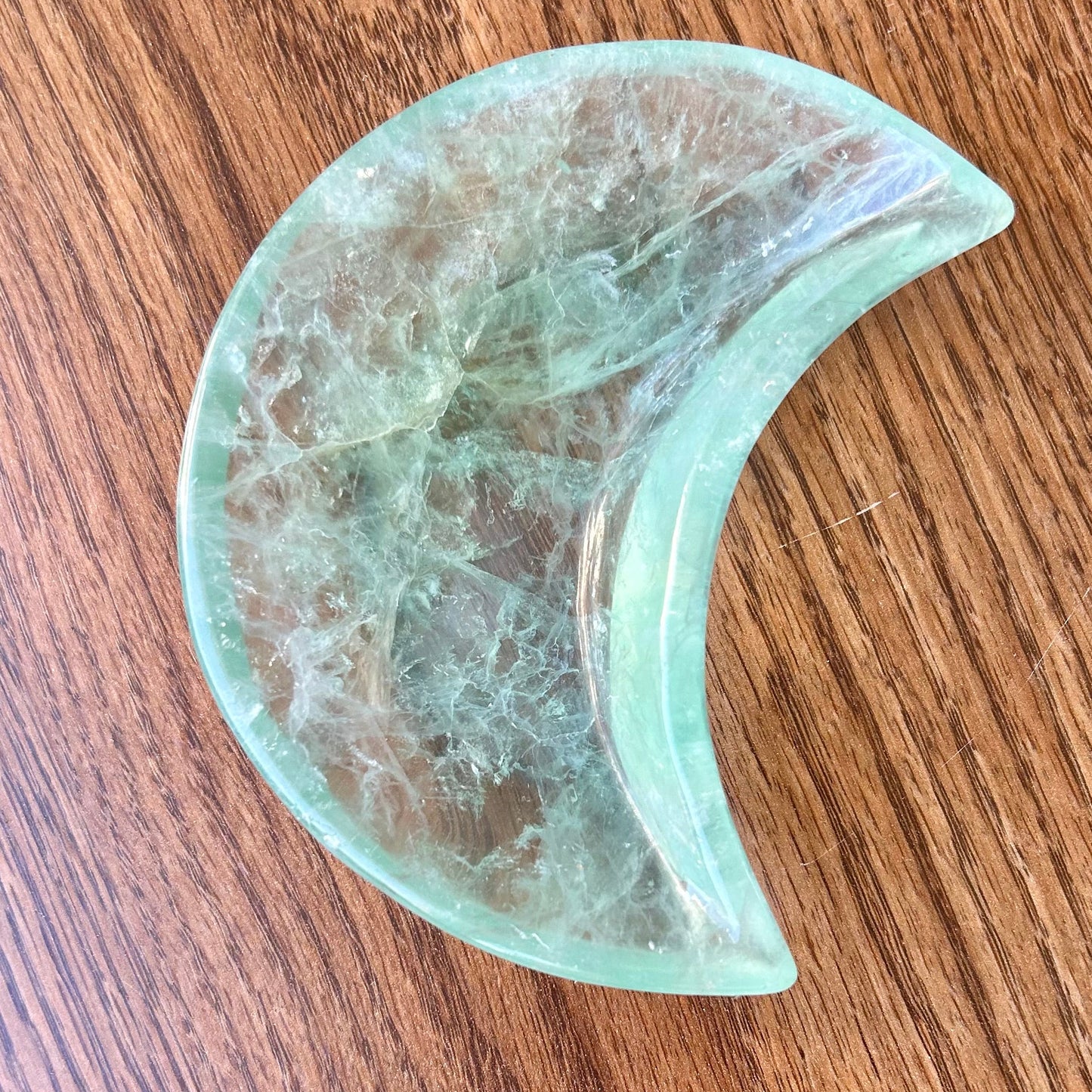 Green Fluorite Moon Dish