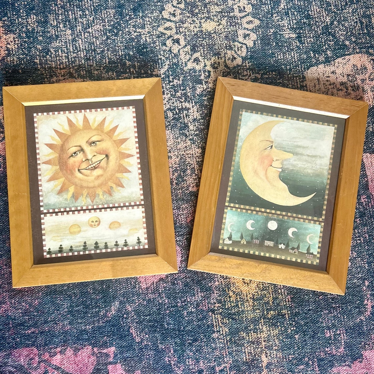Rare Vintage David Carter Brown Framed Celestial Prints (Pair)