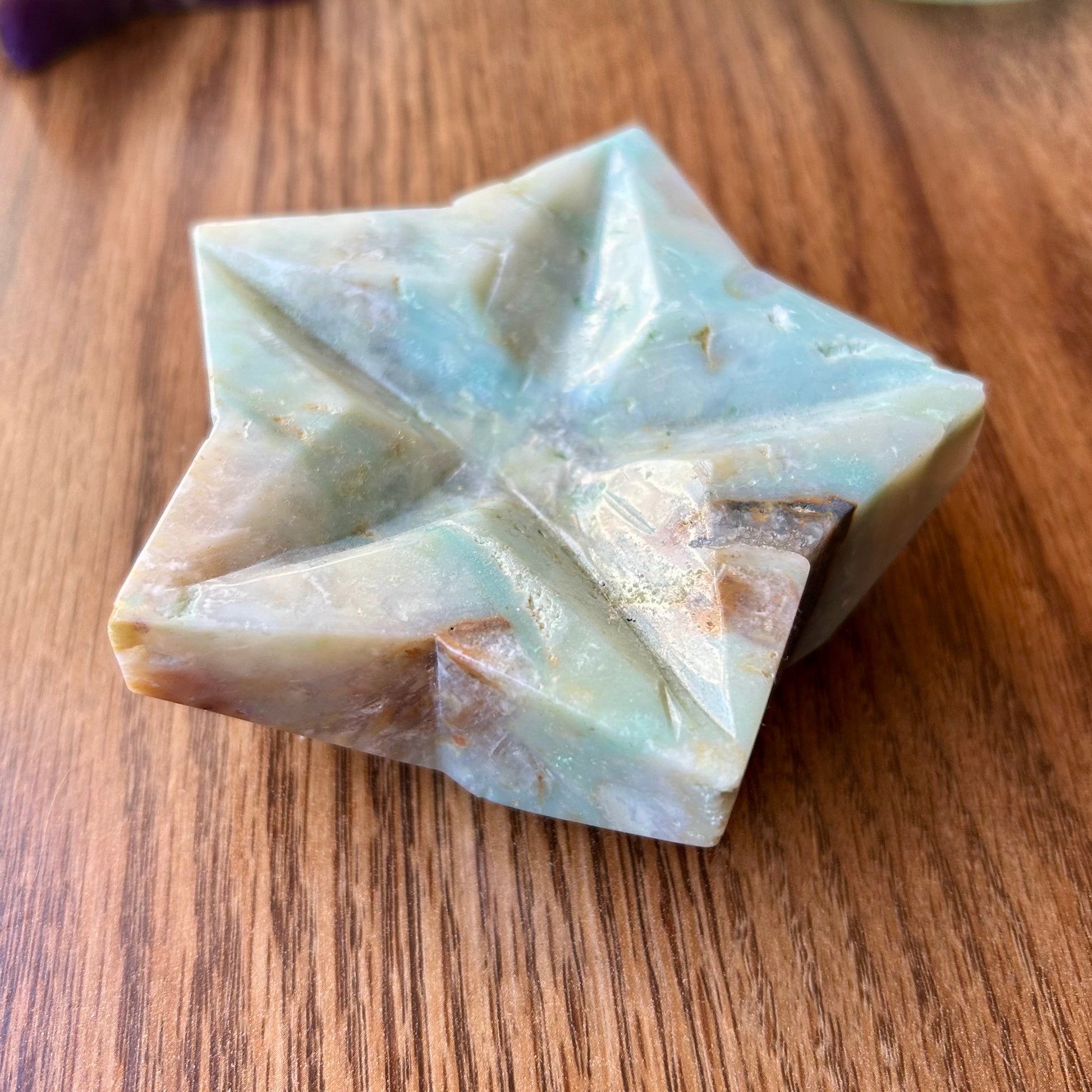 Star-shaped soap on a wooden surface