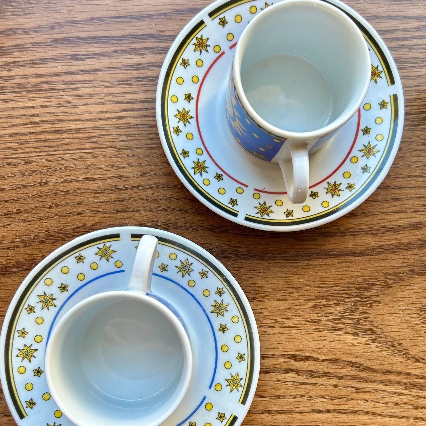 Vintage Celestial 4 pc Espresso Cup Saucer Set