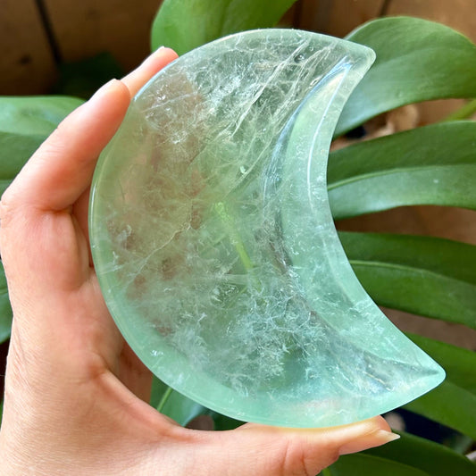 Green Fluorite Moon Dish