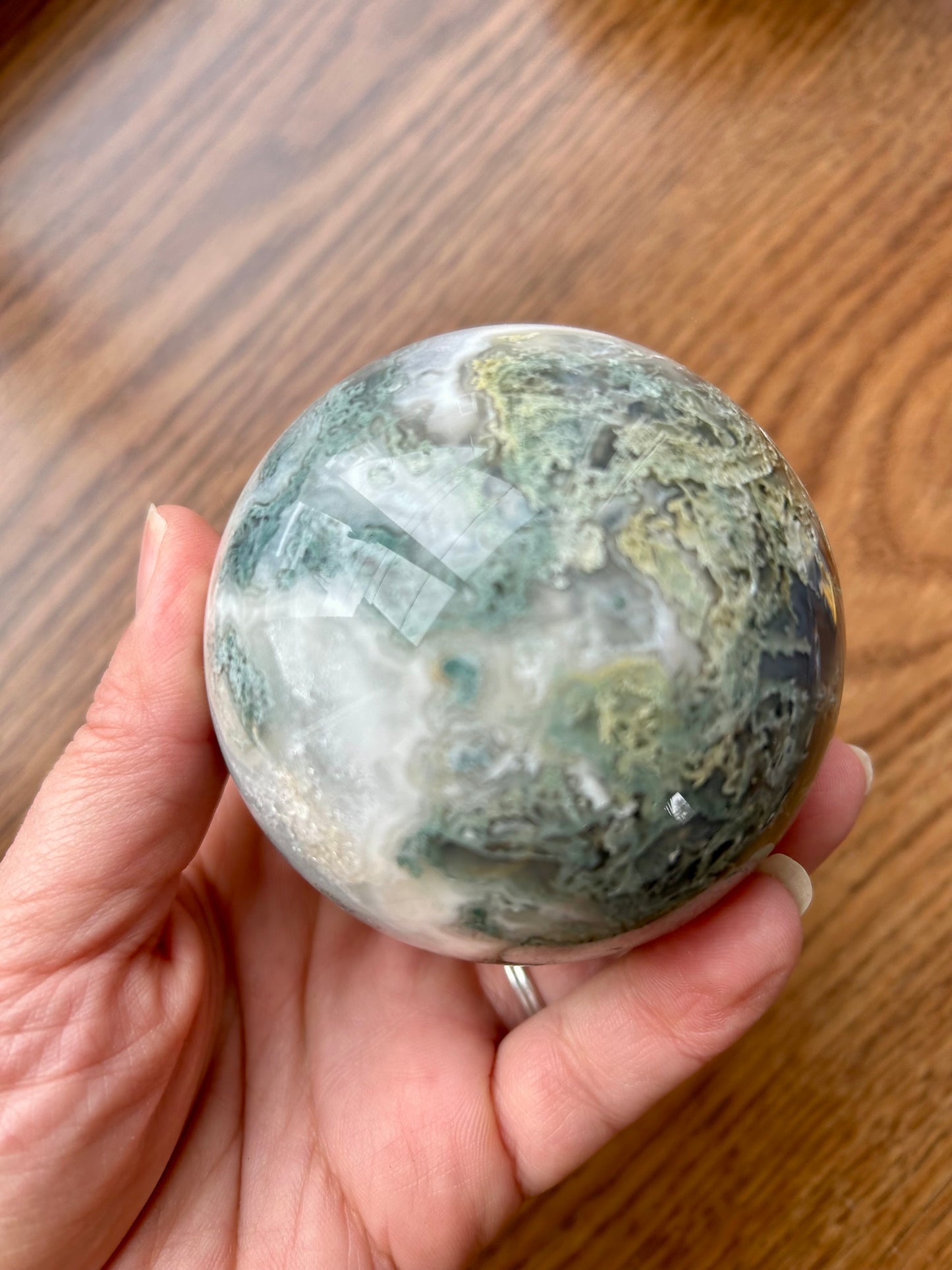 Moss Agate Sphere 1lb +