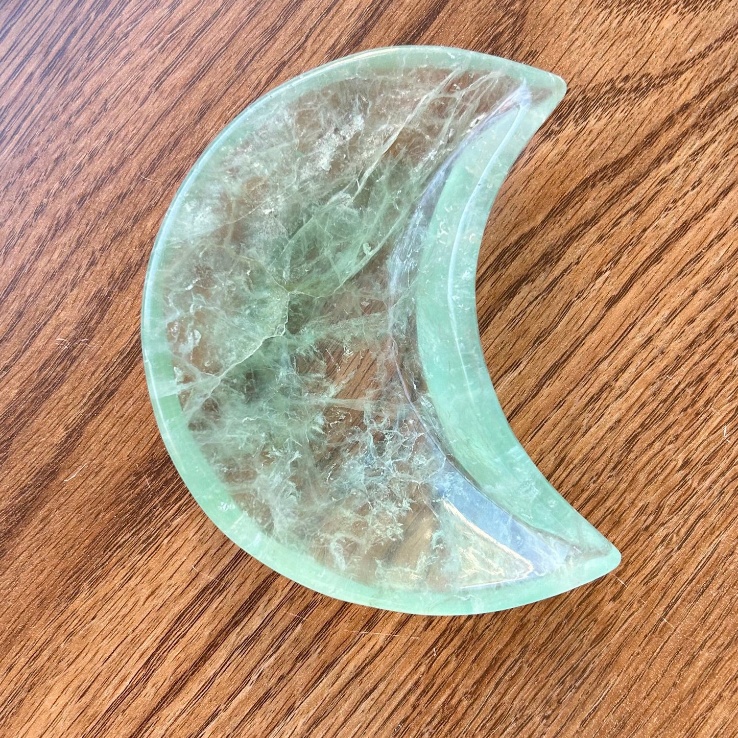 Green Fluorite Moon Dish
