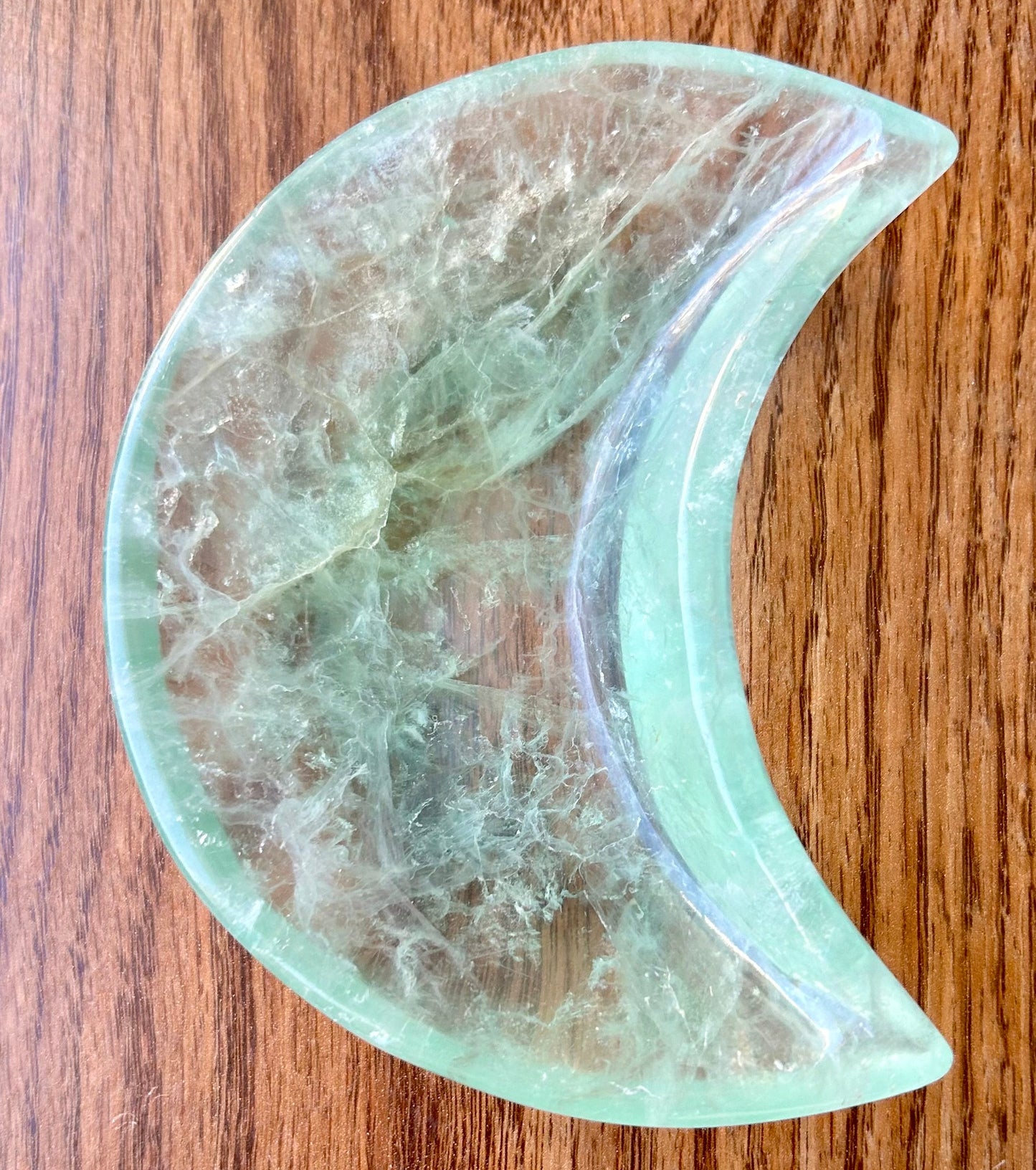 Green Fluorite Moon Dish