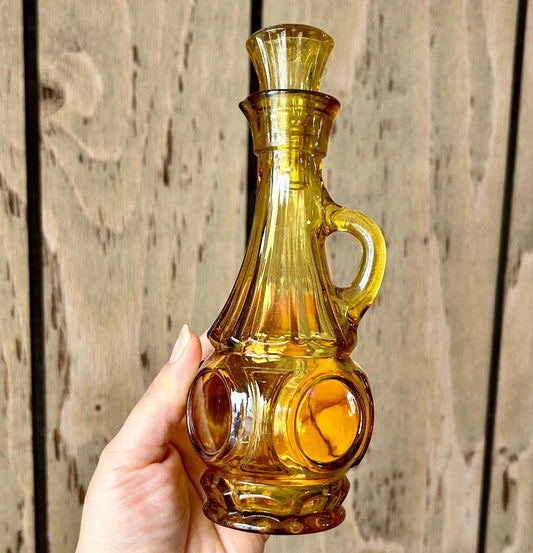 Vintage Amber Cruet with Stopper