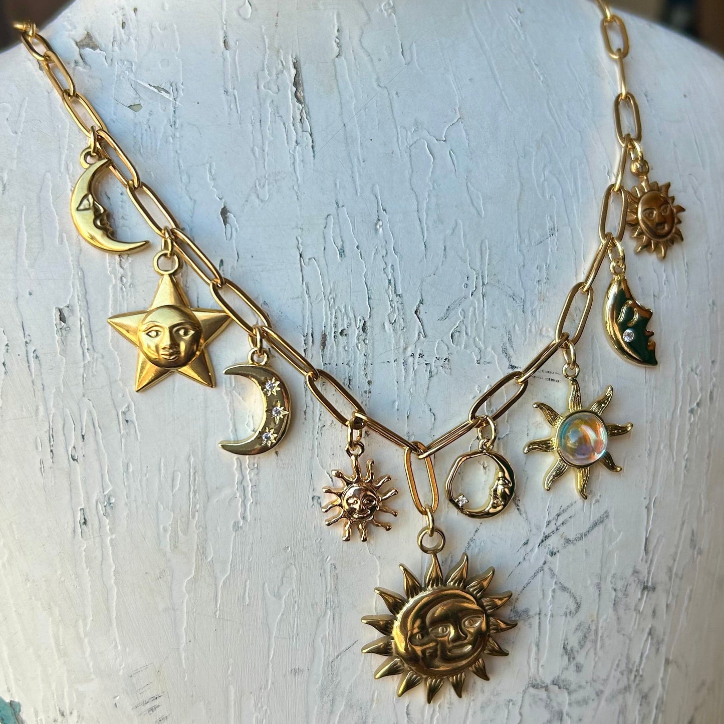 Celestial Gold Charm Necklace
