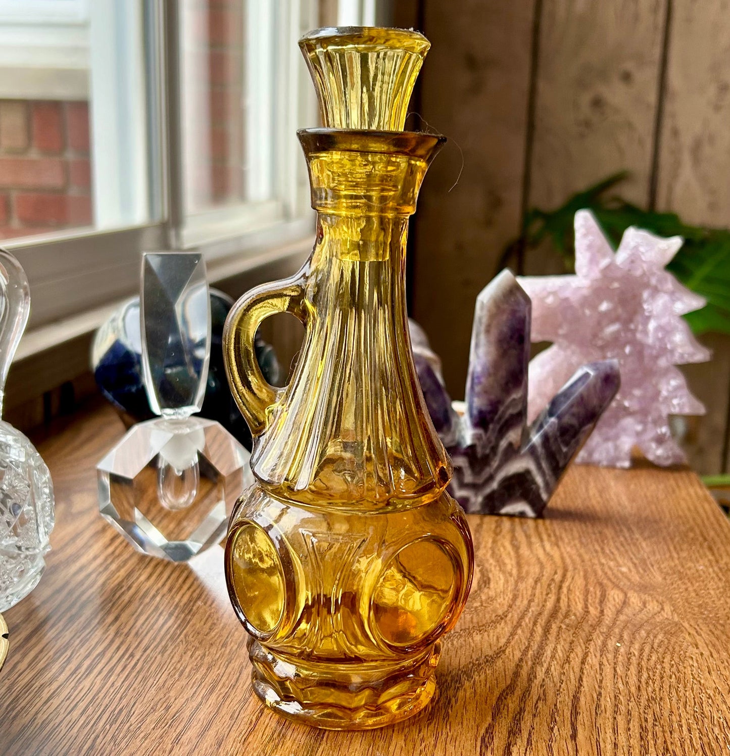 Vintage Amber Cruet with Stopper
