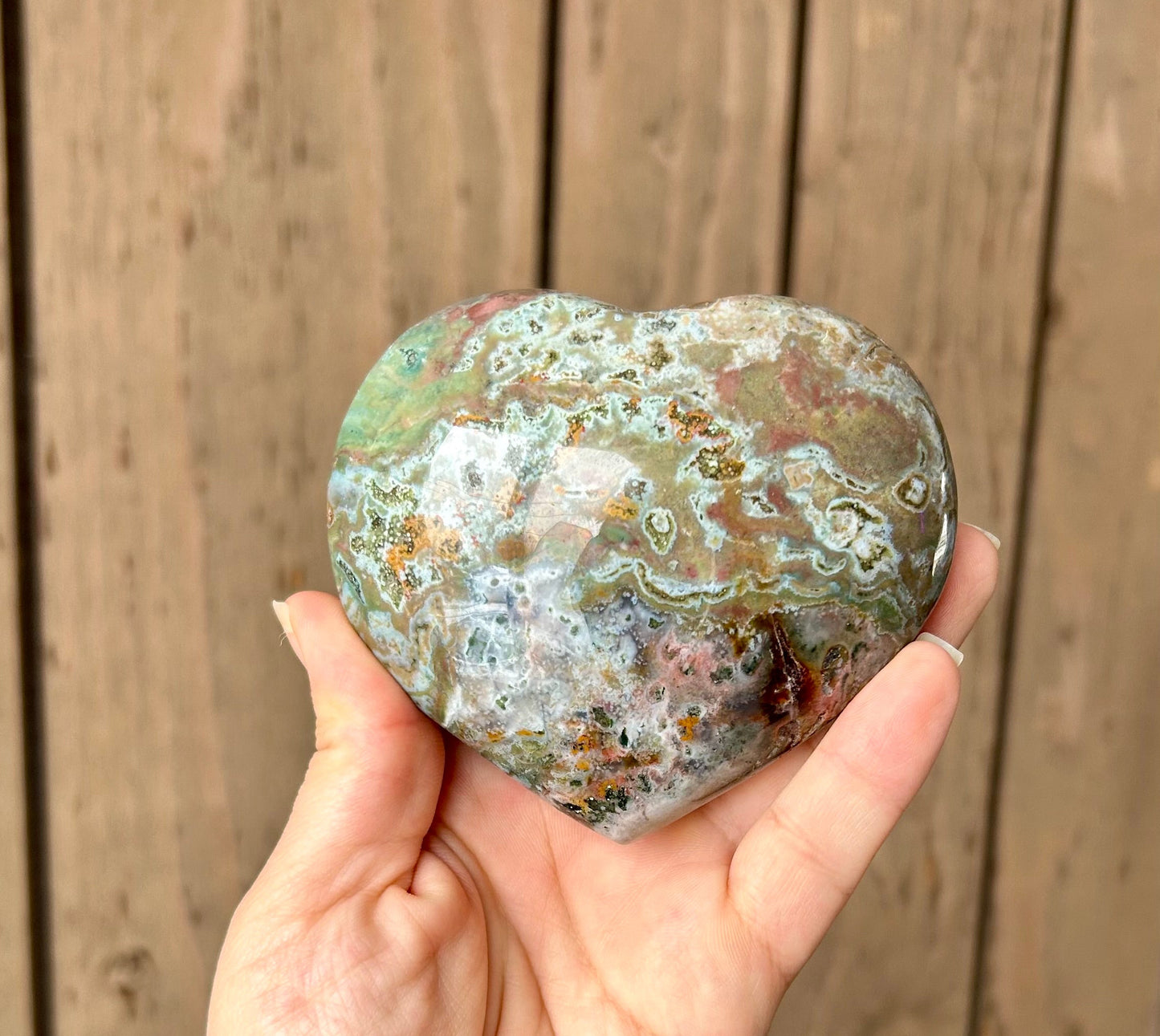 Large Ocean Jasper Heart