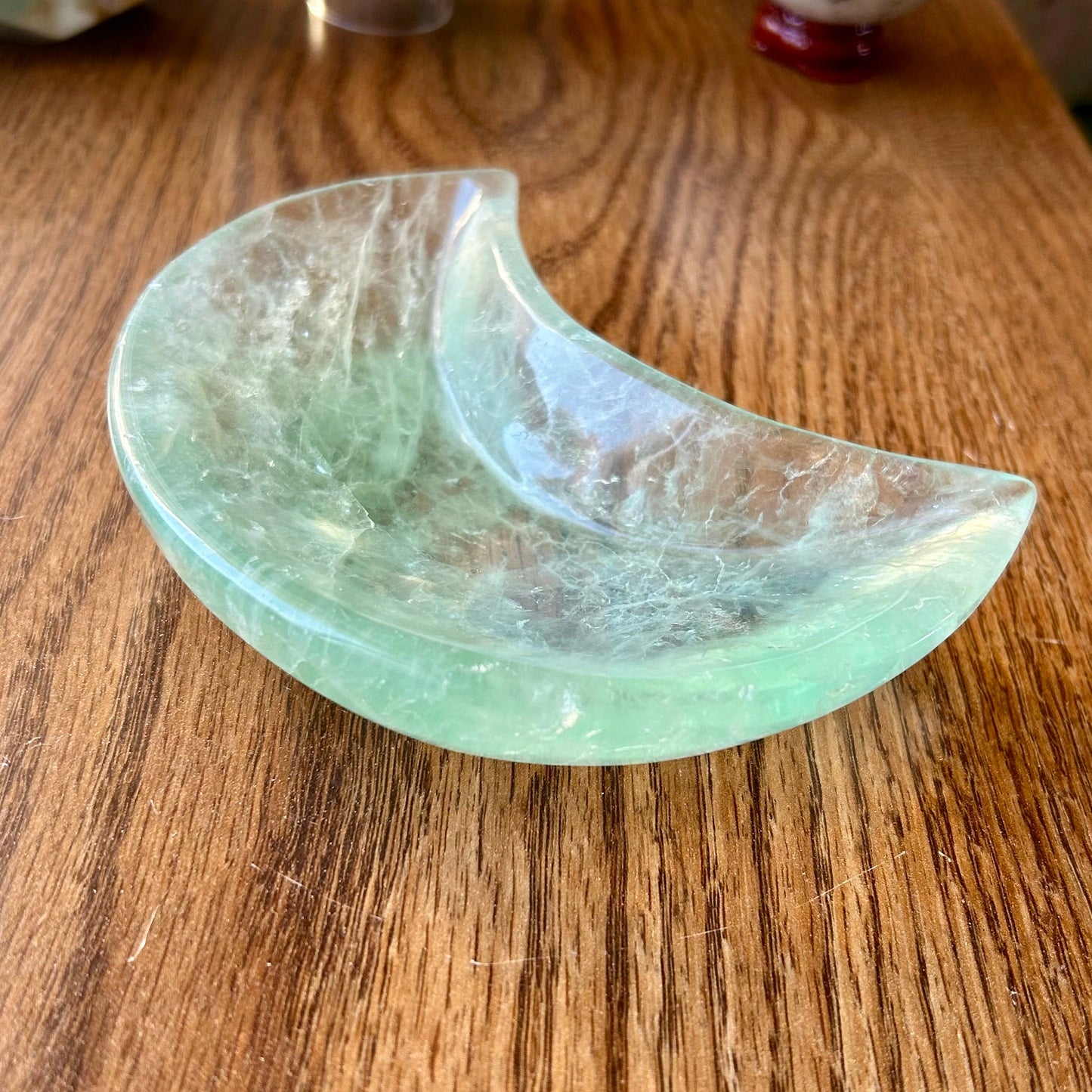 Green Fluorite Moon Dish