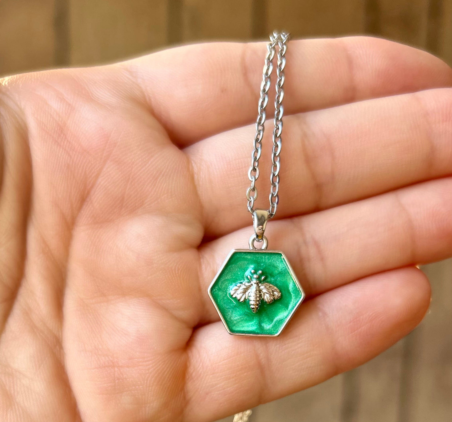 Silver Bee Charm Necklace