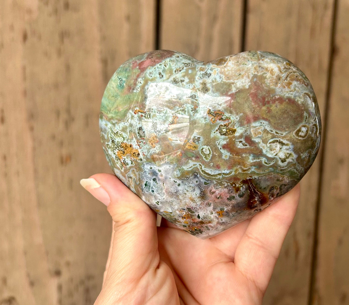 Large Ocean Jasper Heart