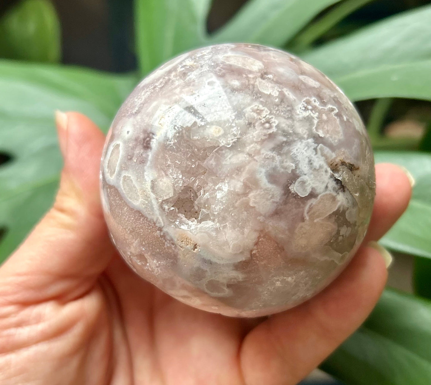 Pink Amethyst / Flower Agate Mix Sphere