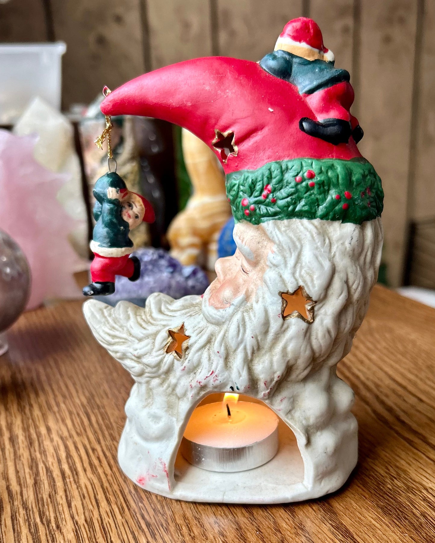 Vintage Santa Claus Votive Candle Holder